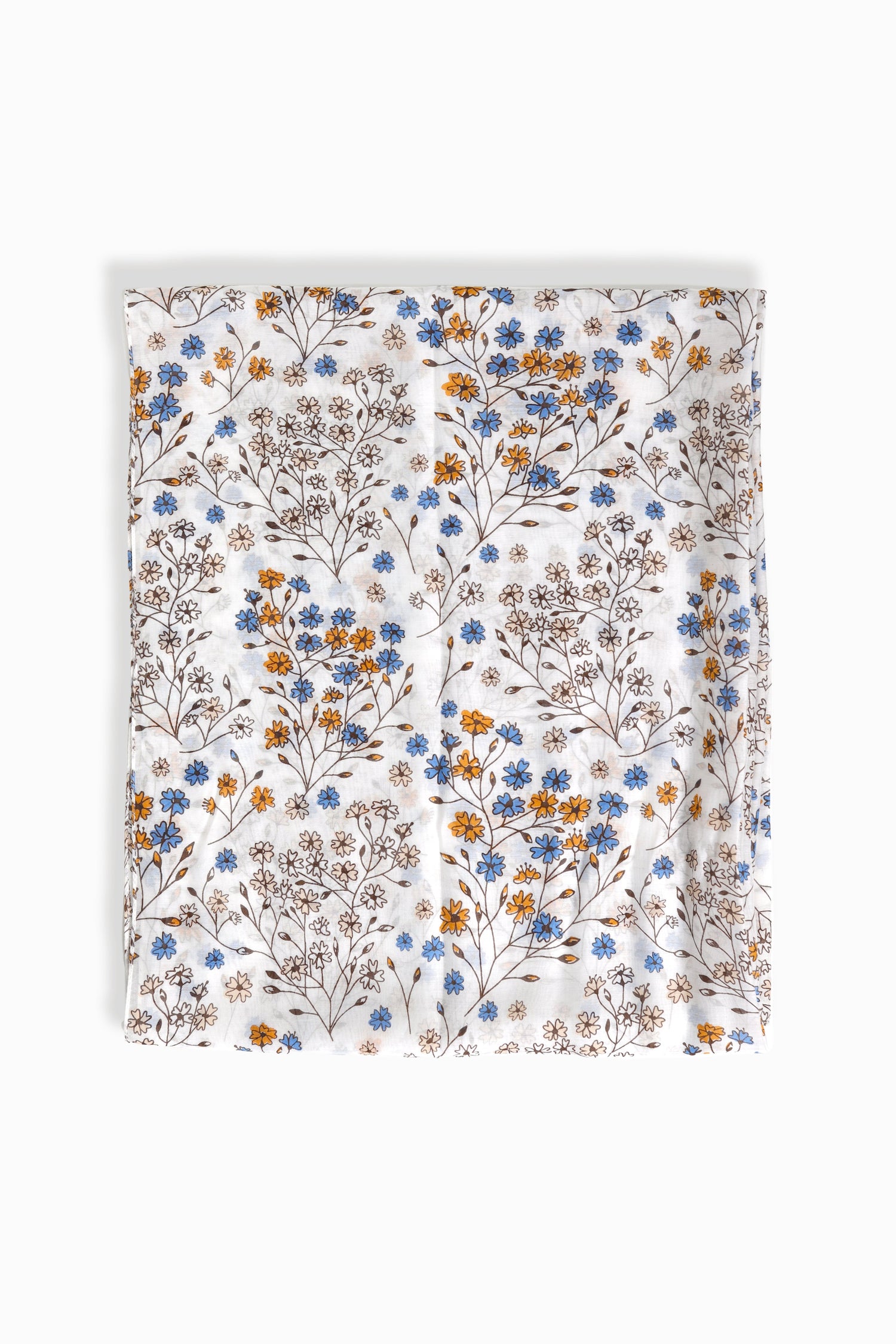 Lightweight ivory long scarf with soft seasonal floral detail – Common Knit