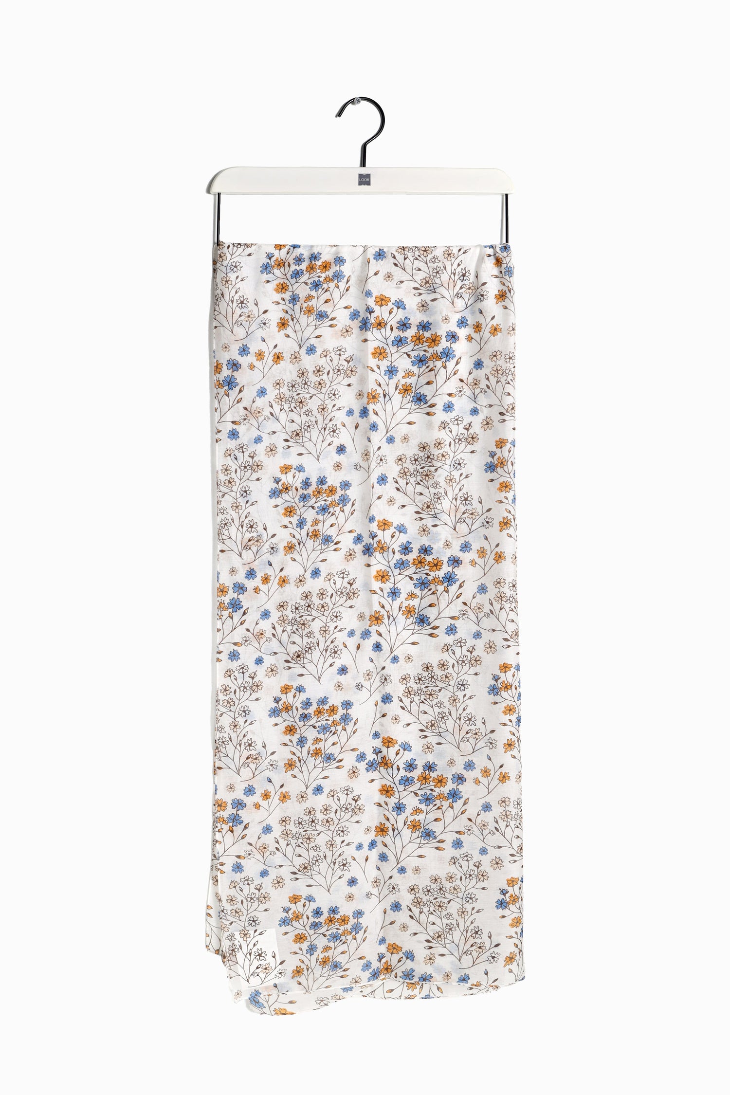 Lightweight ivory long scarf with soft seasonal floral detail – Common Knit