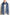 Lightweight indigo blue long scarf with white and blue tones of sakura floral detail – Common Knit