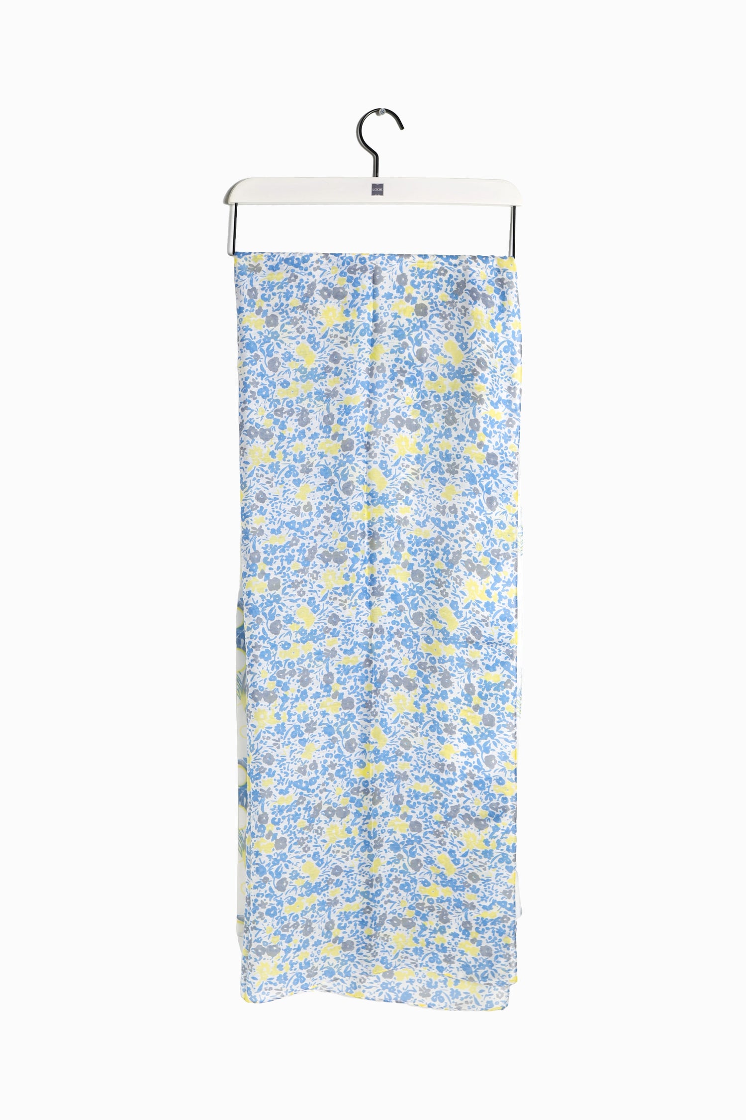 Reversible floral long scarf with contrasting blue and yellow prints – Common Knit