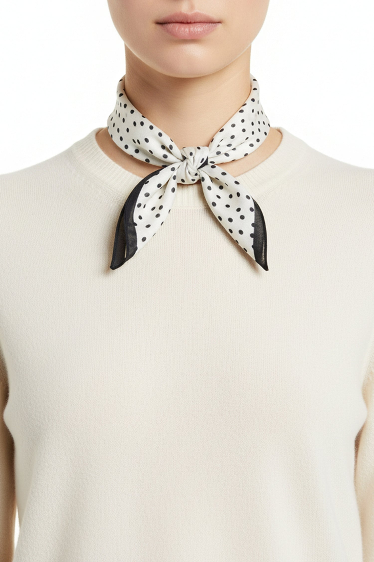 Black and white bandana with abstract brushstroke dot print – Common Knit