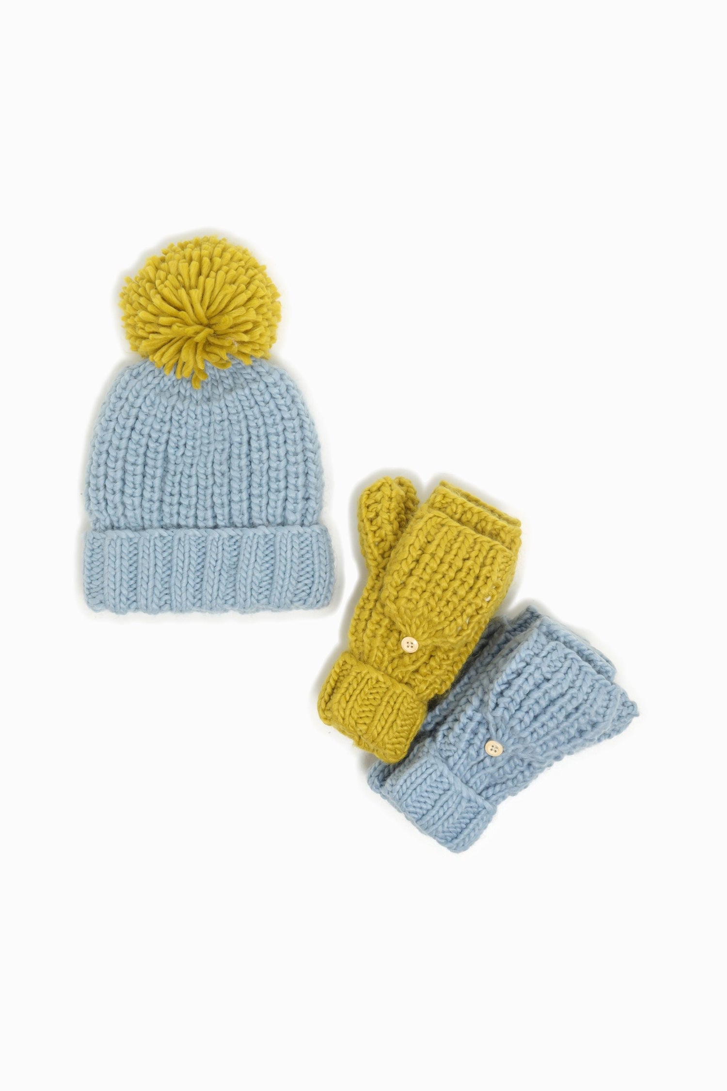 Hand-Knitted Flip Mitten Gloves