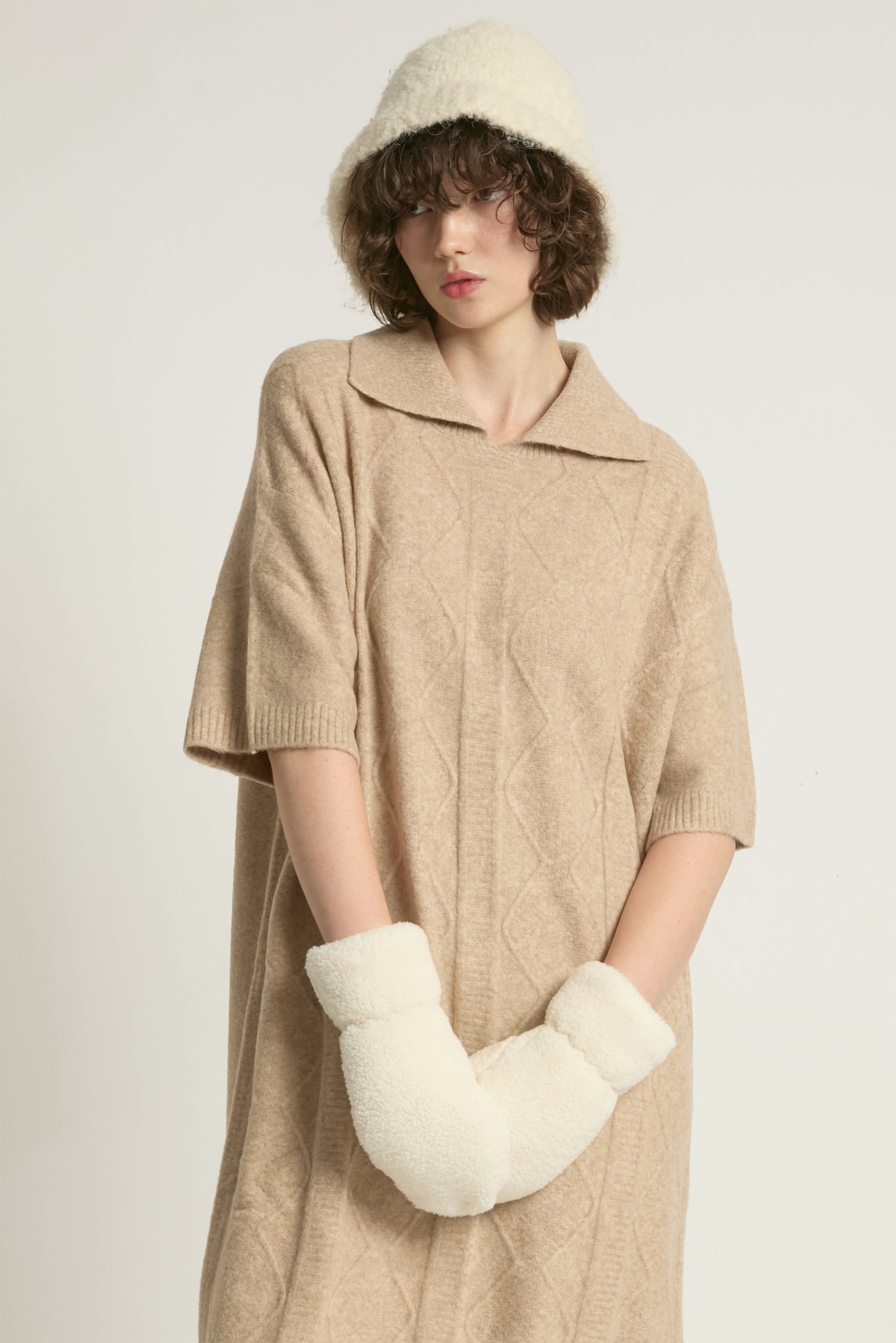 Sherpa Teddy Mittens