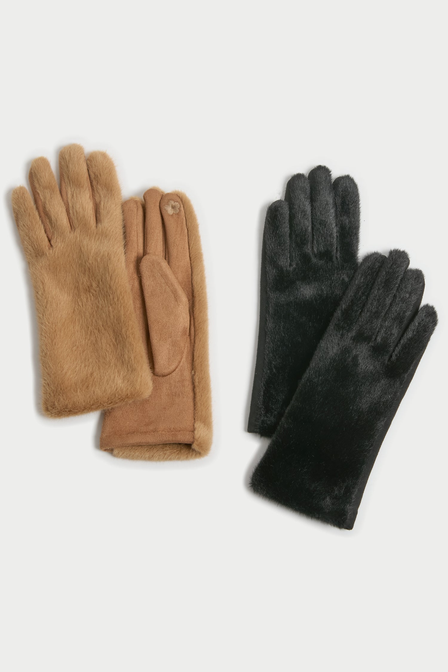 Faux Fur Suede Gloves