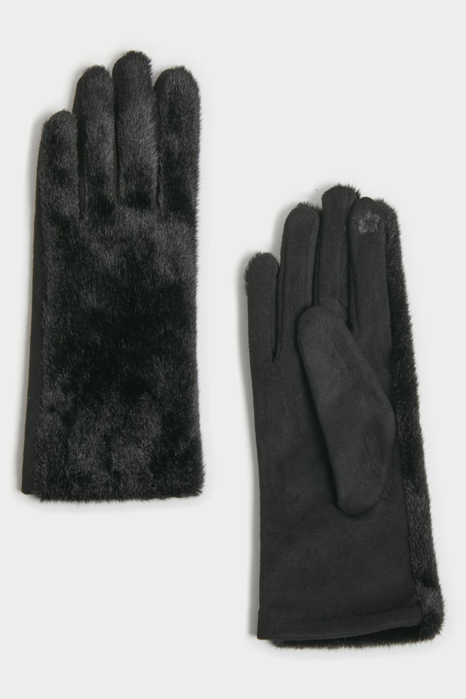 Faux Fur Suede Gloves