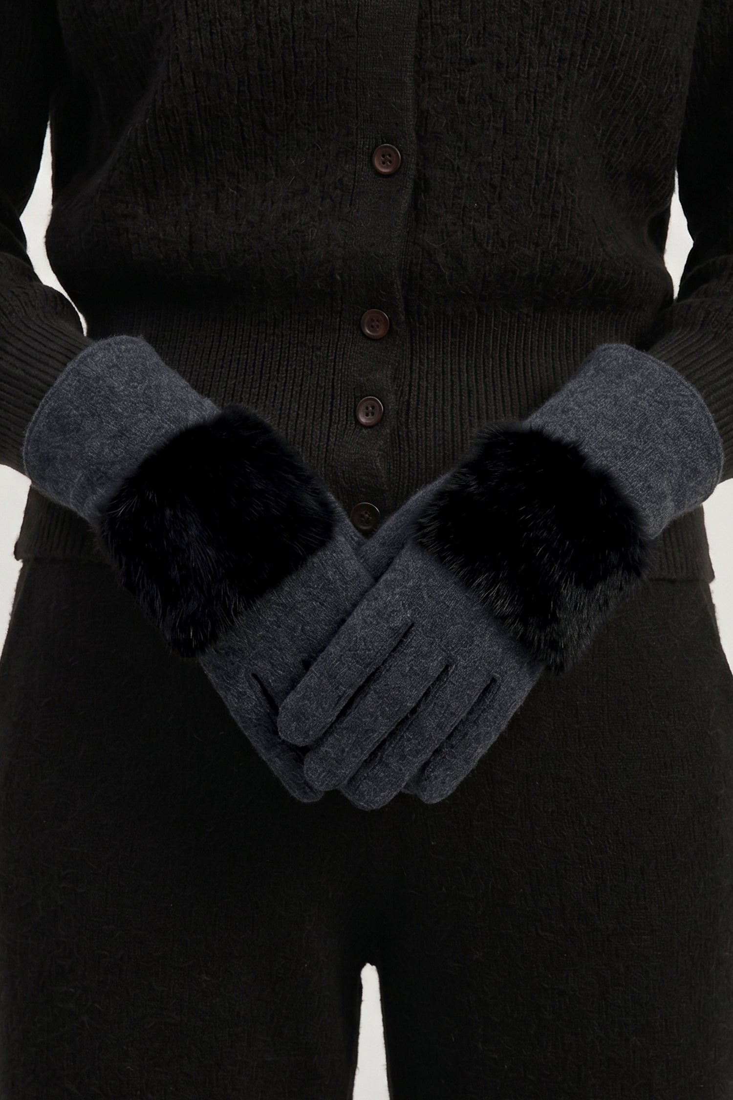 Chic Fur Trim Gloves
