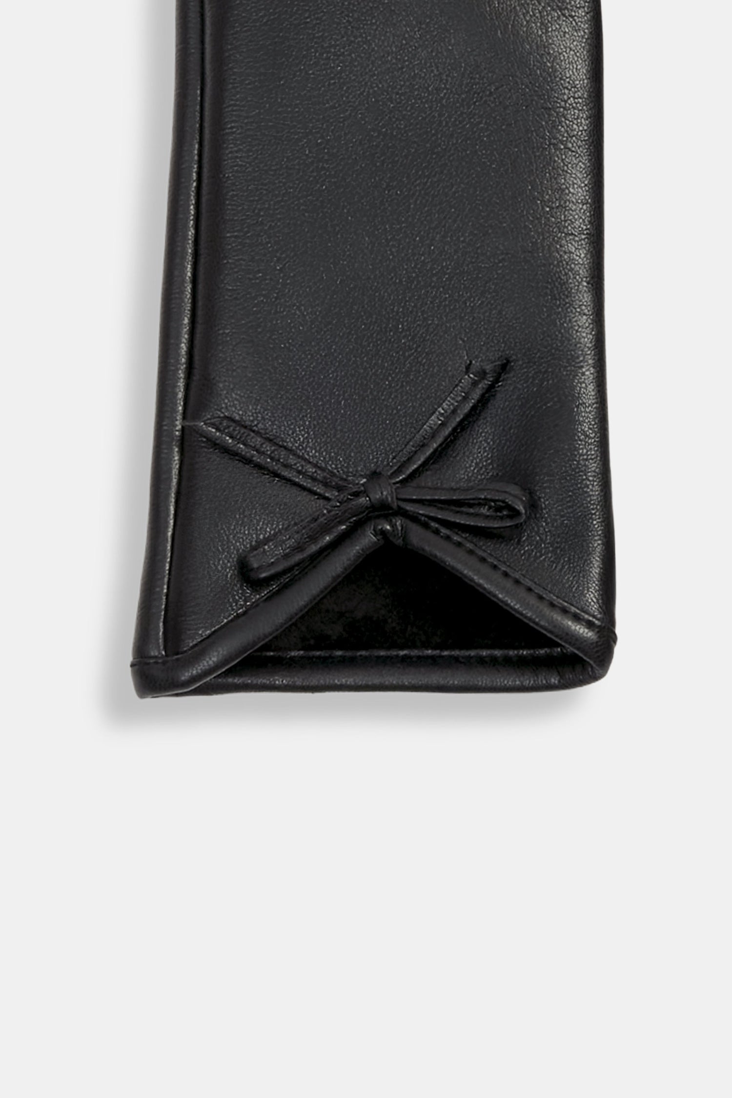 Bow Detail Leather Gloves