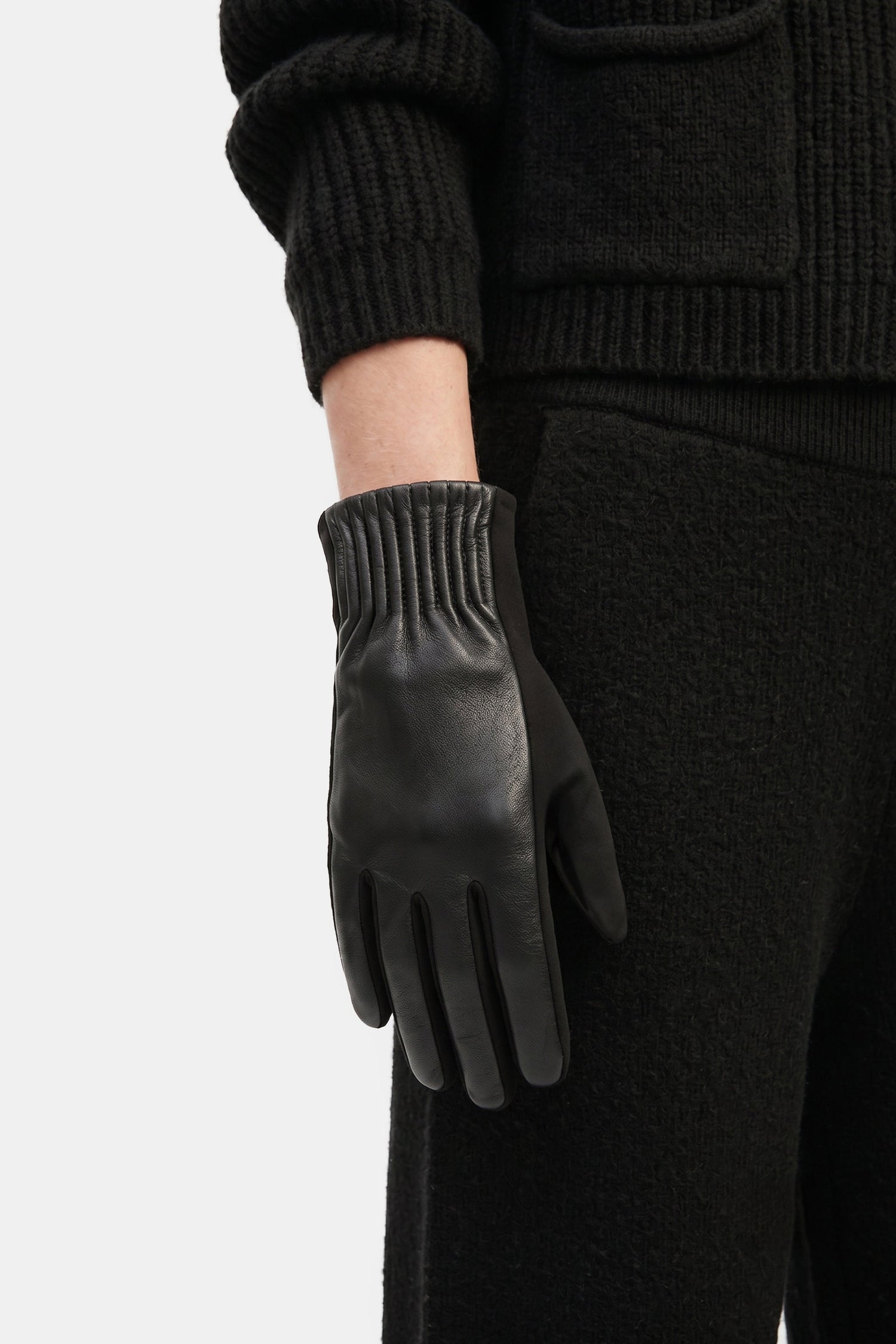 Shirred Mixed Gloves