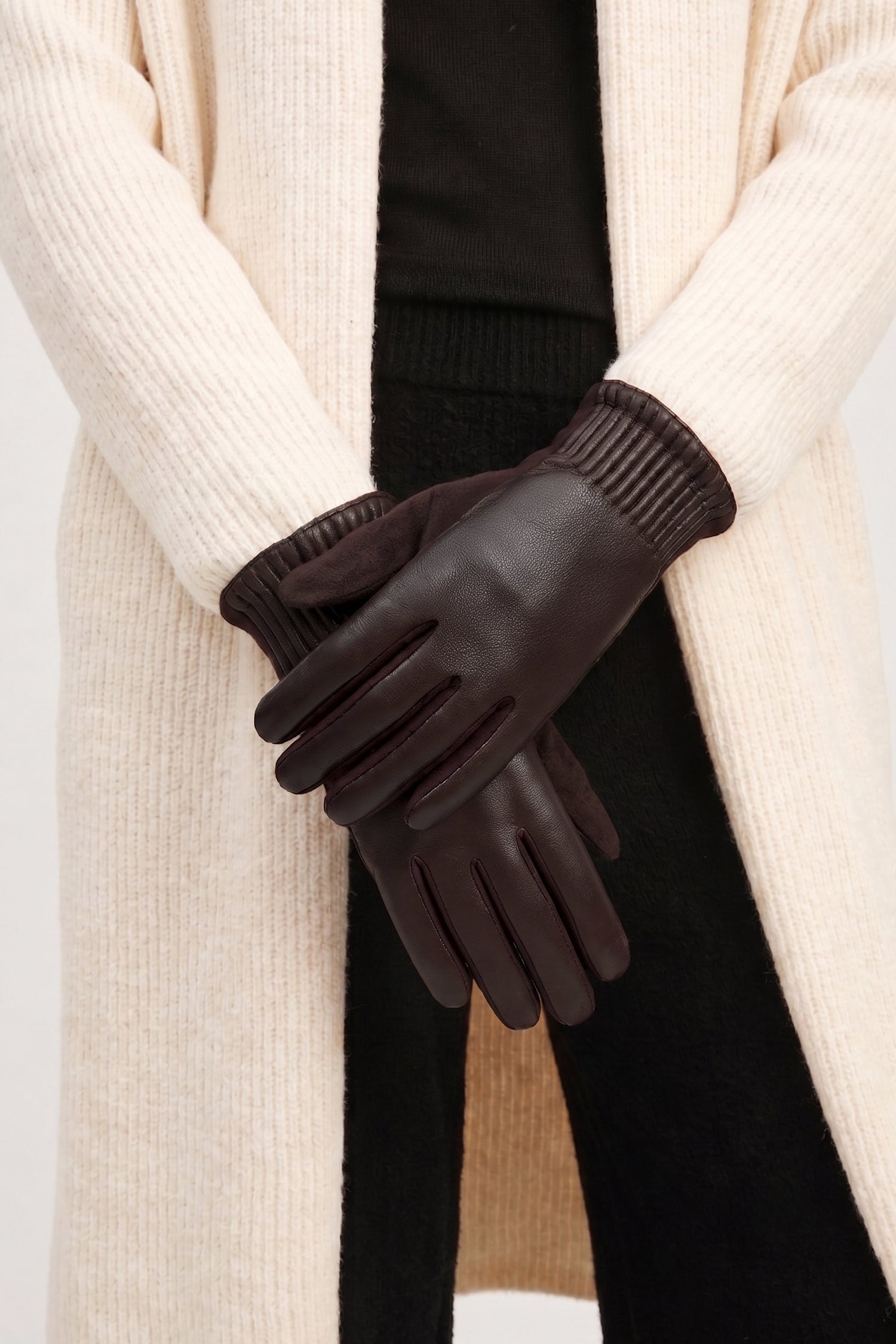 Shirred Mixed Gloves