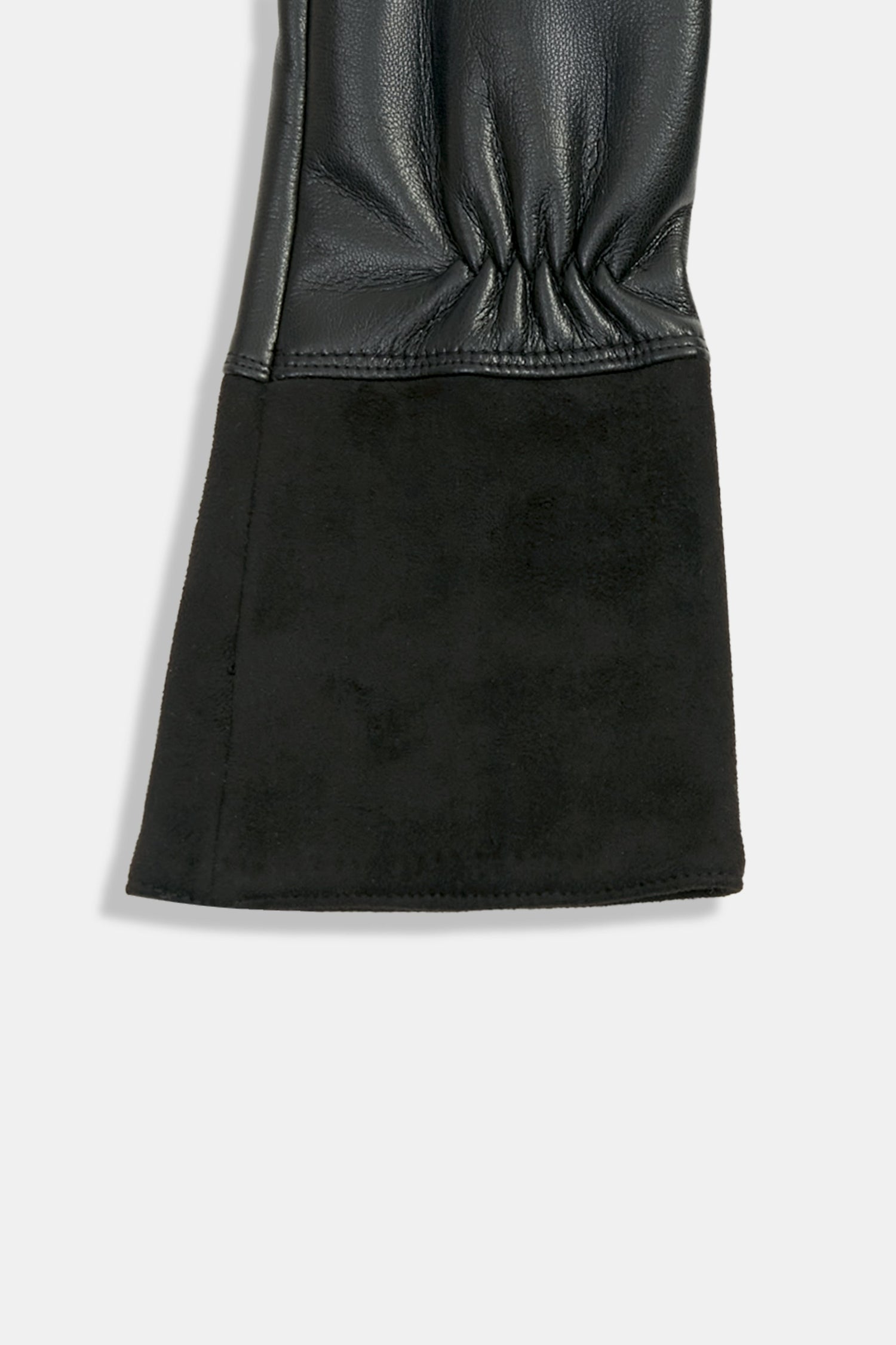 Contrast Suede Midi Gloves