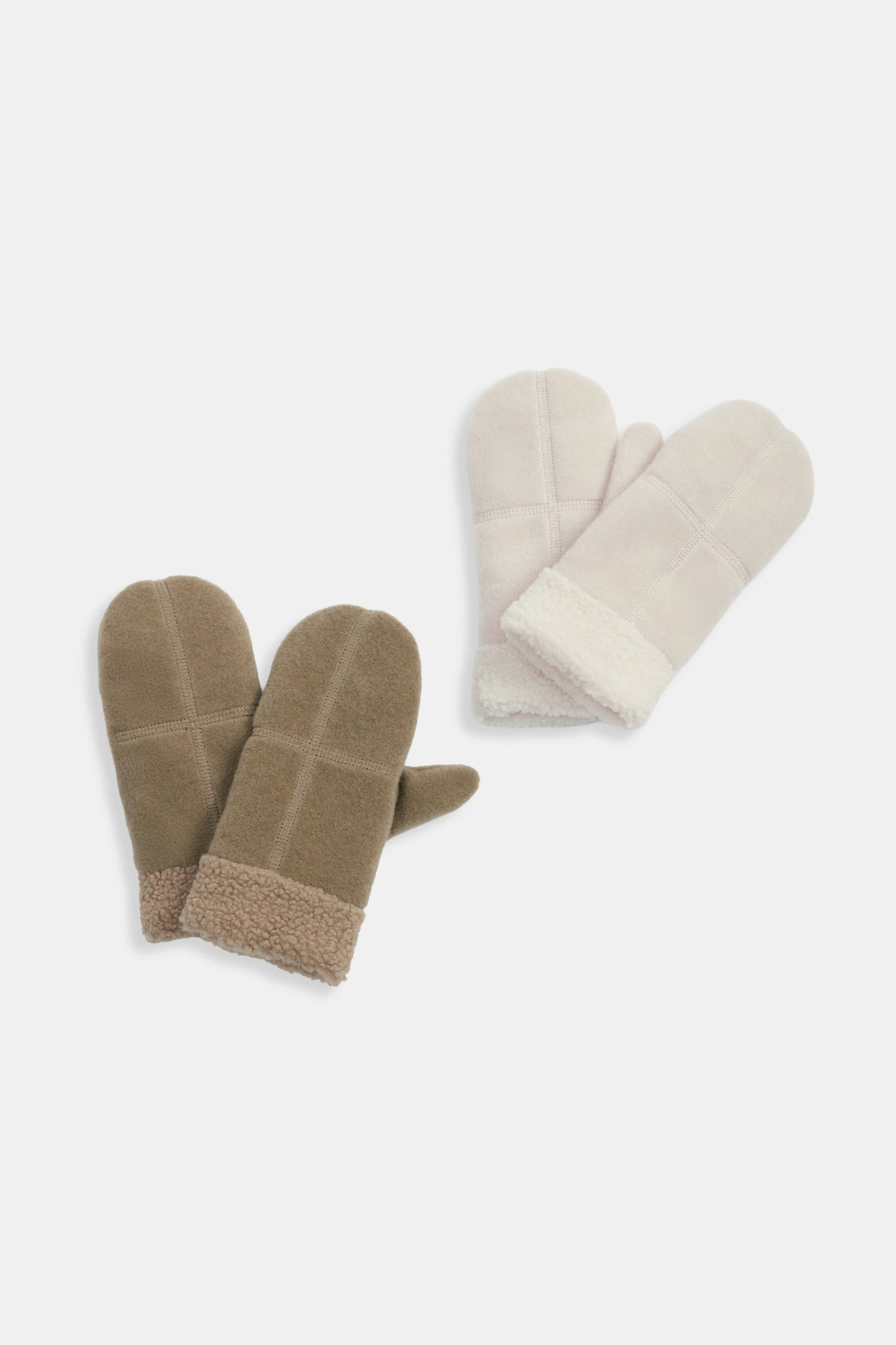 Sherpa Trim Cross Mittens