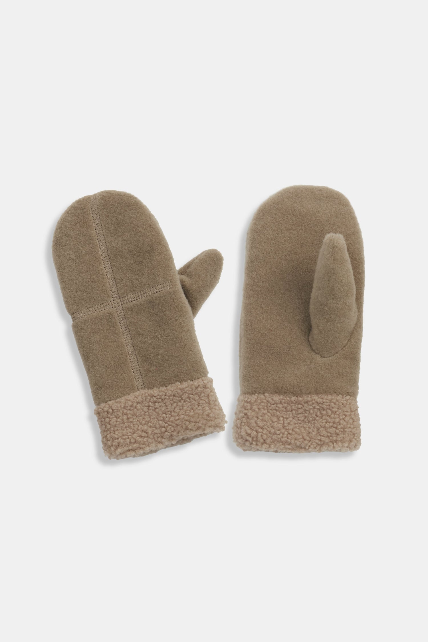 Sherpa Trim Cross Mittens