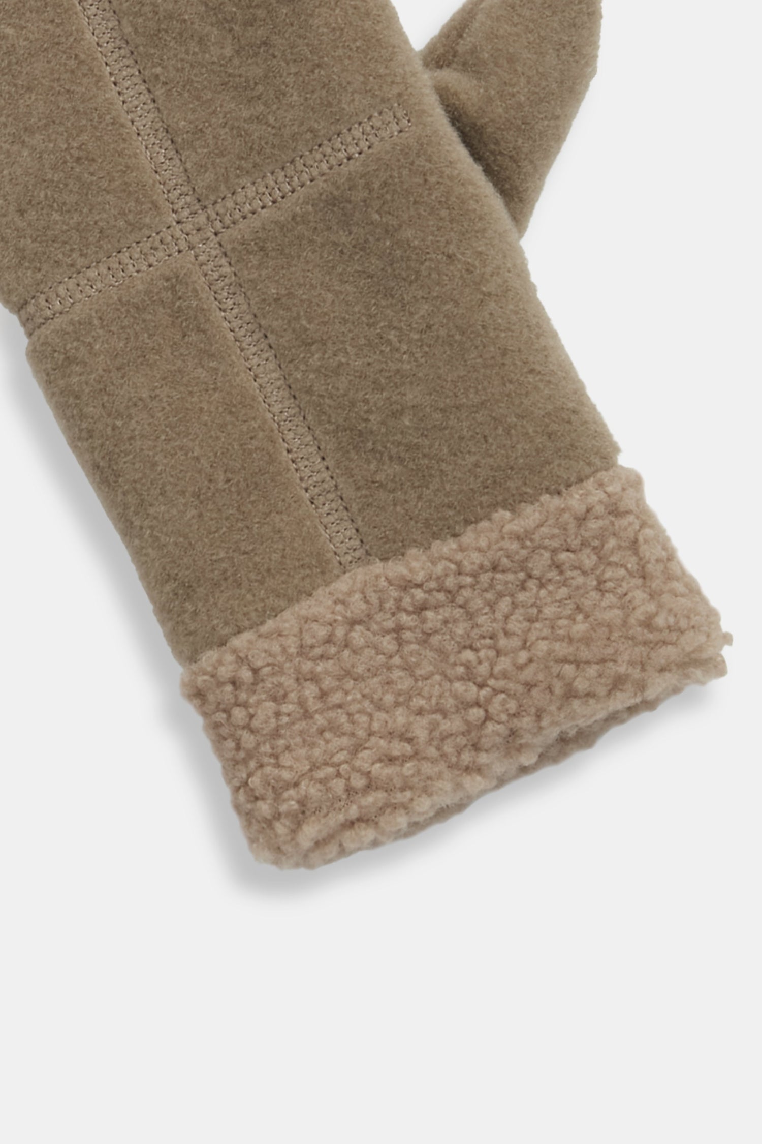 Sherpa Trim Cross Mittens