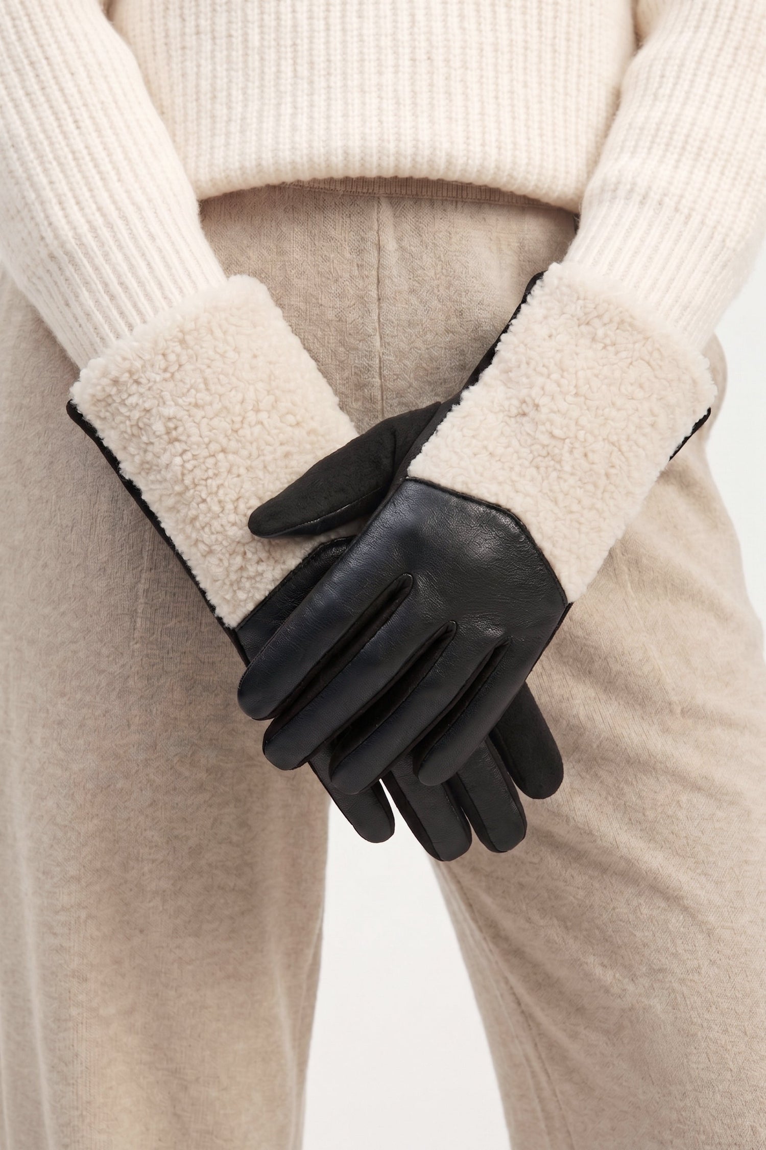 Shearling Cuff Gloves