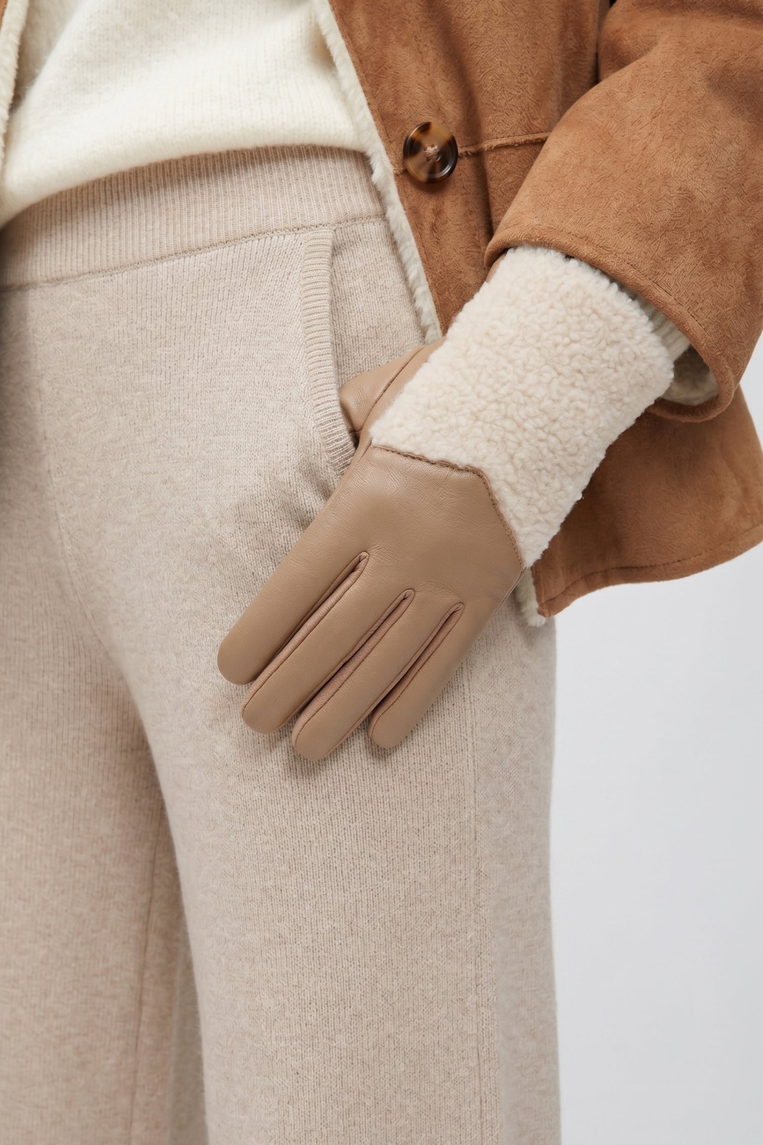 Shearling Cuff Gloves
