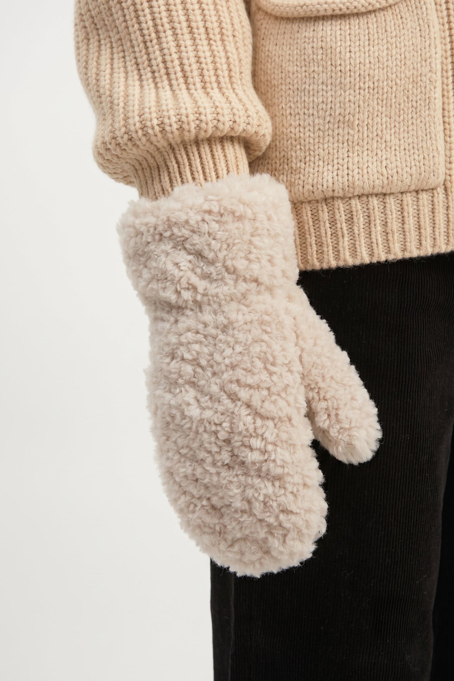 Faux Shearling Curly Mittens