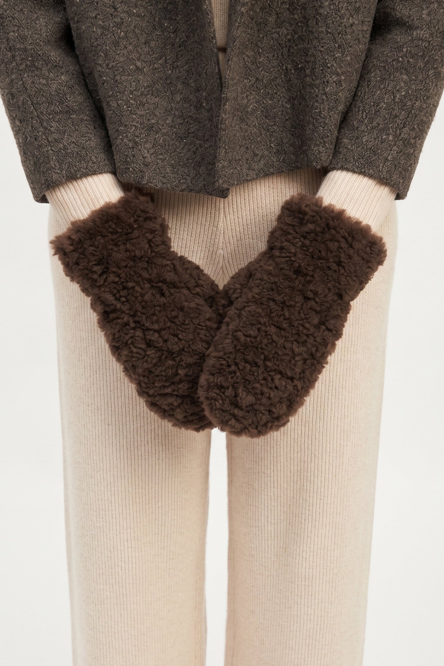 Faux Shearling Curly Mittens