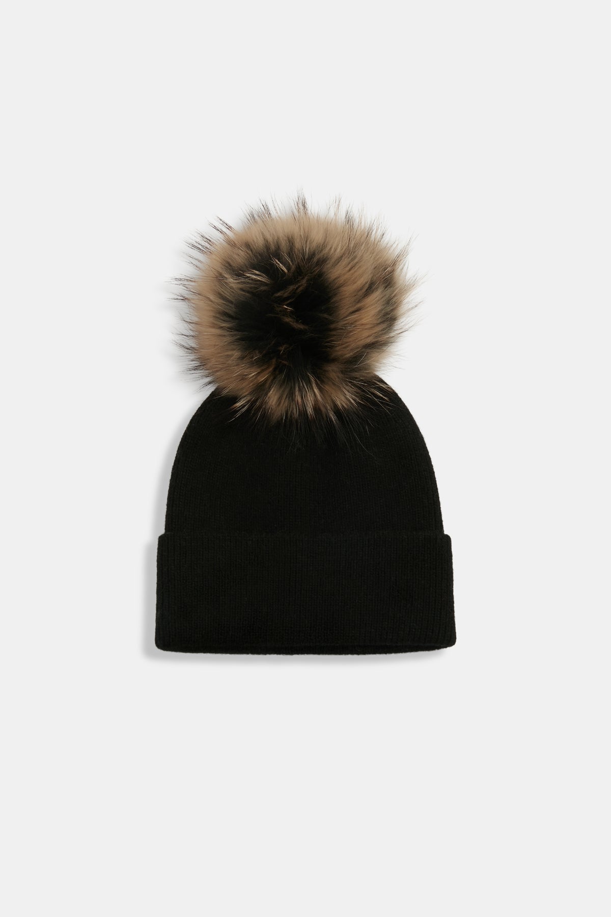 Basic Ribbed Knit Pom Pom Beanie