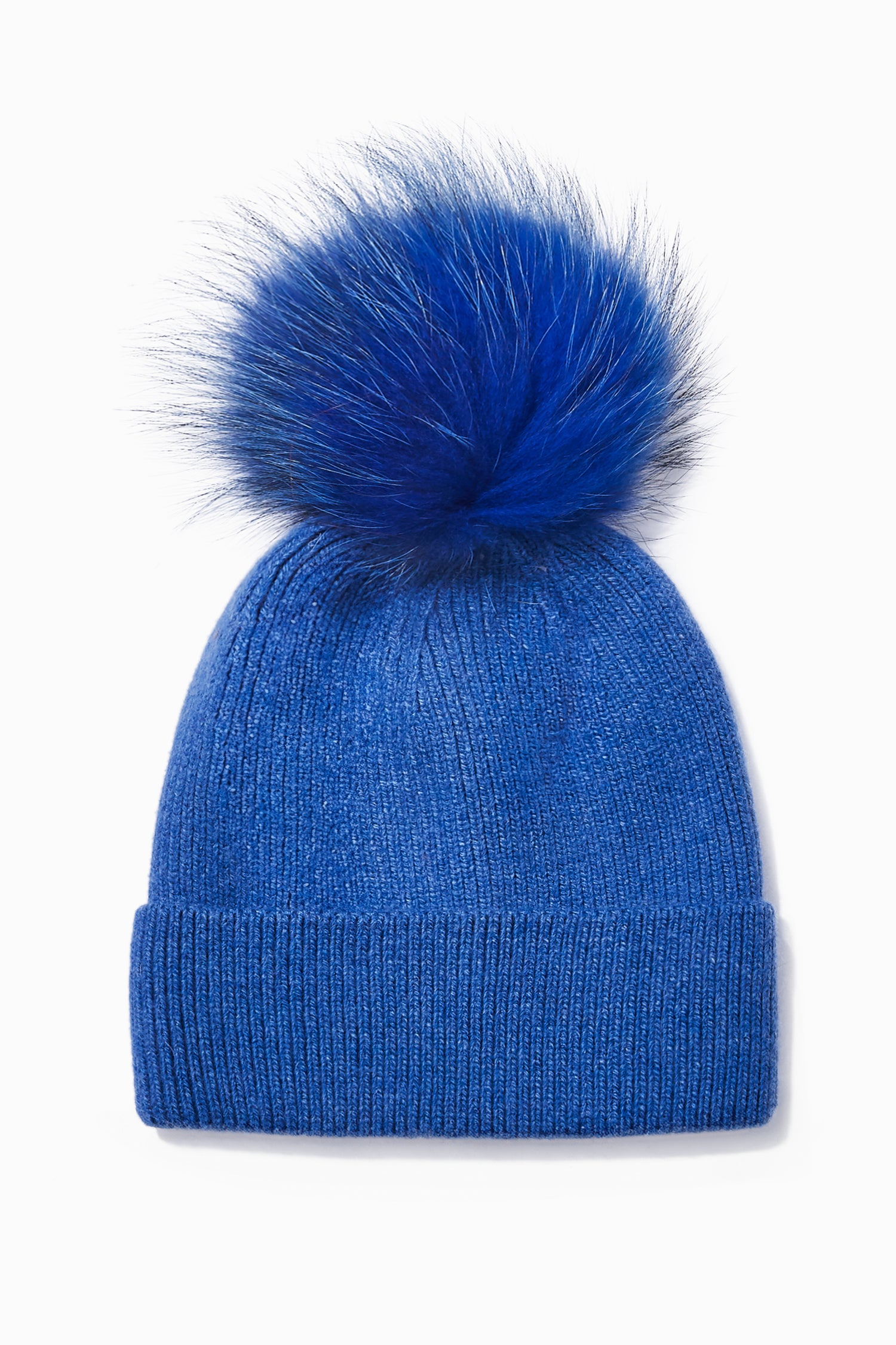 Basic Ribbed Knit Pom Pom Beanie