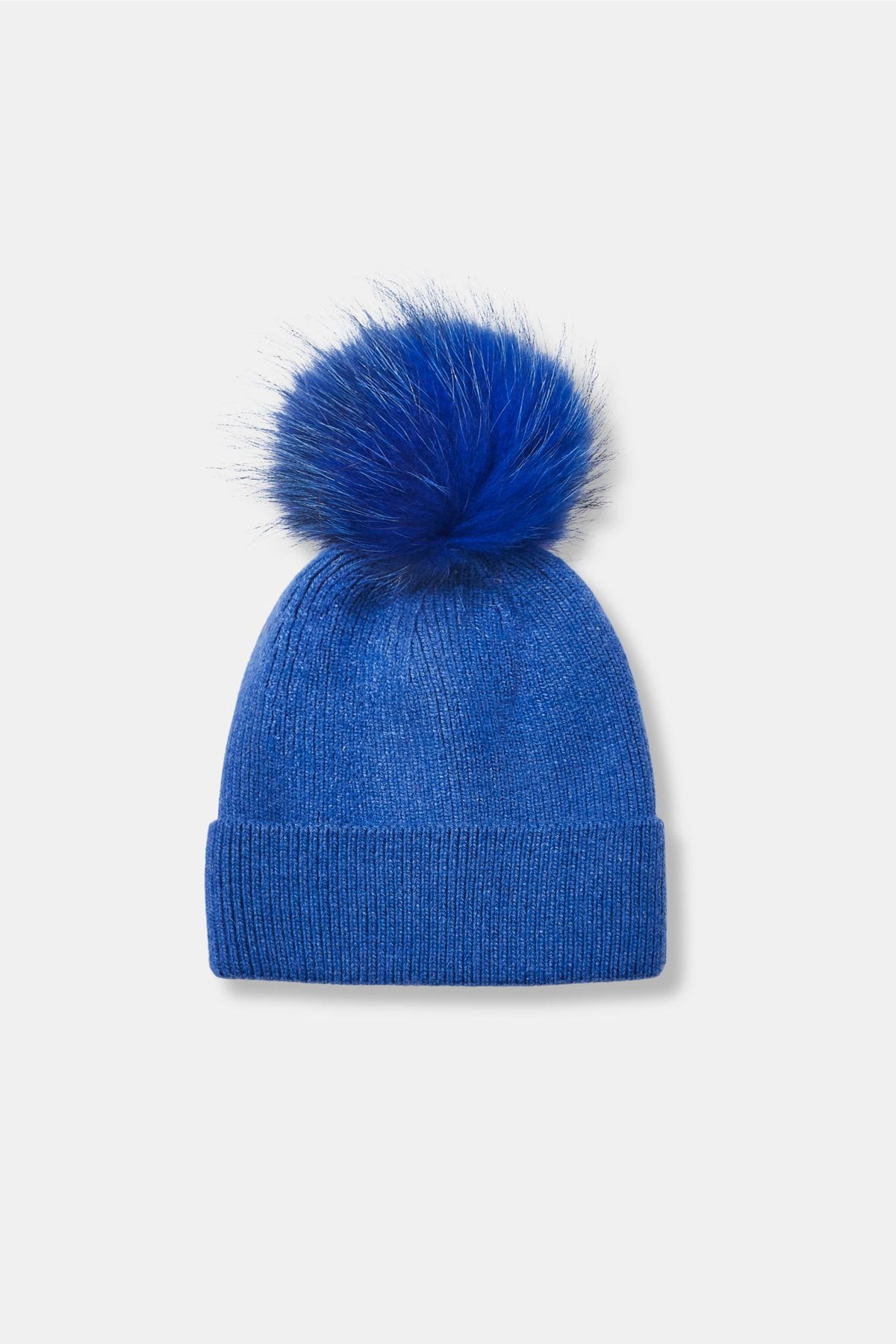 Basic Ribbed Knit Pom Pom Beanie