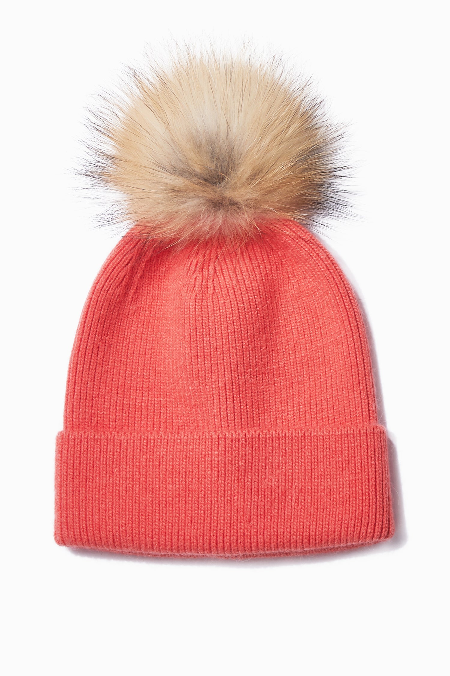 Basic Ribbed Knit Pom Pom Beanie