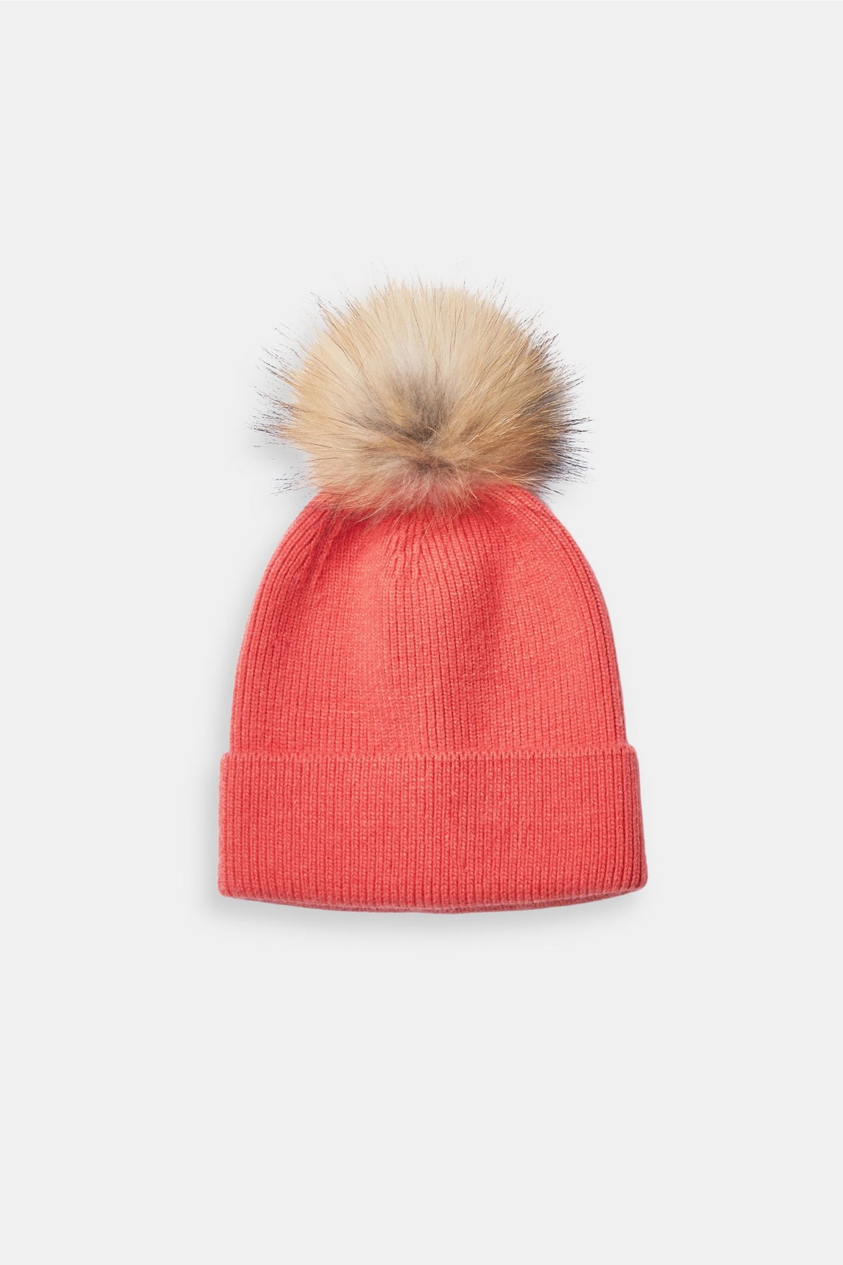 Basic Ribbed Knit Pom Pom Beanie