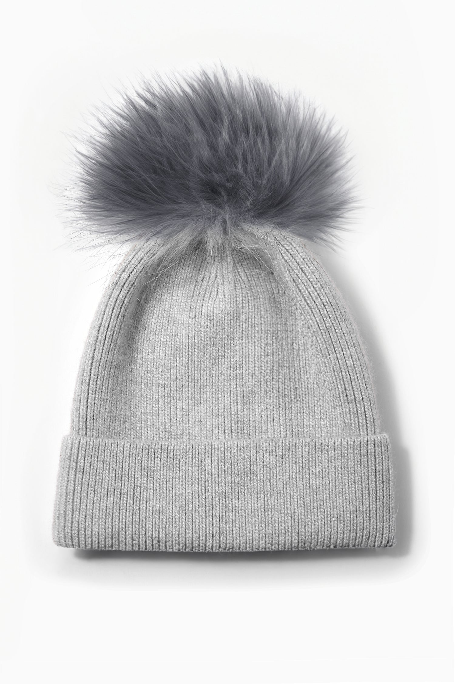 Basic Ribbed Knit Pom Pom Beanie
