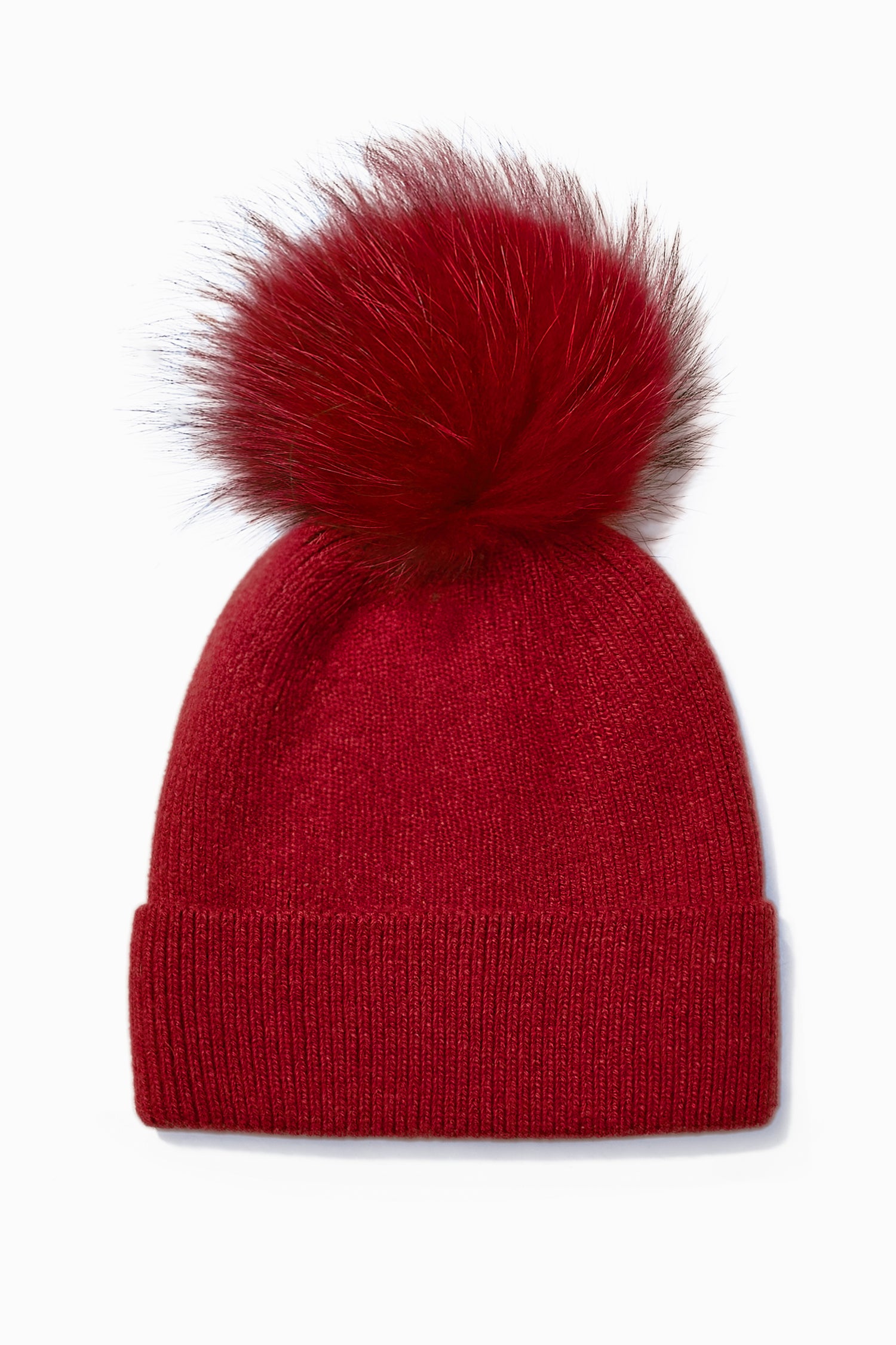 Basic Ribbed Knit Pom Pom Beanie