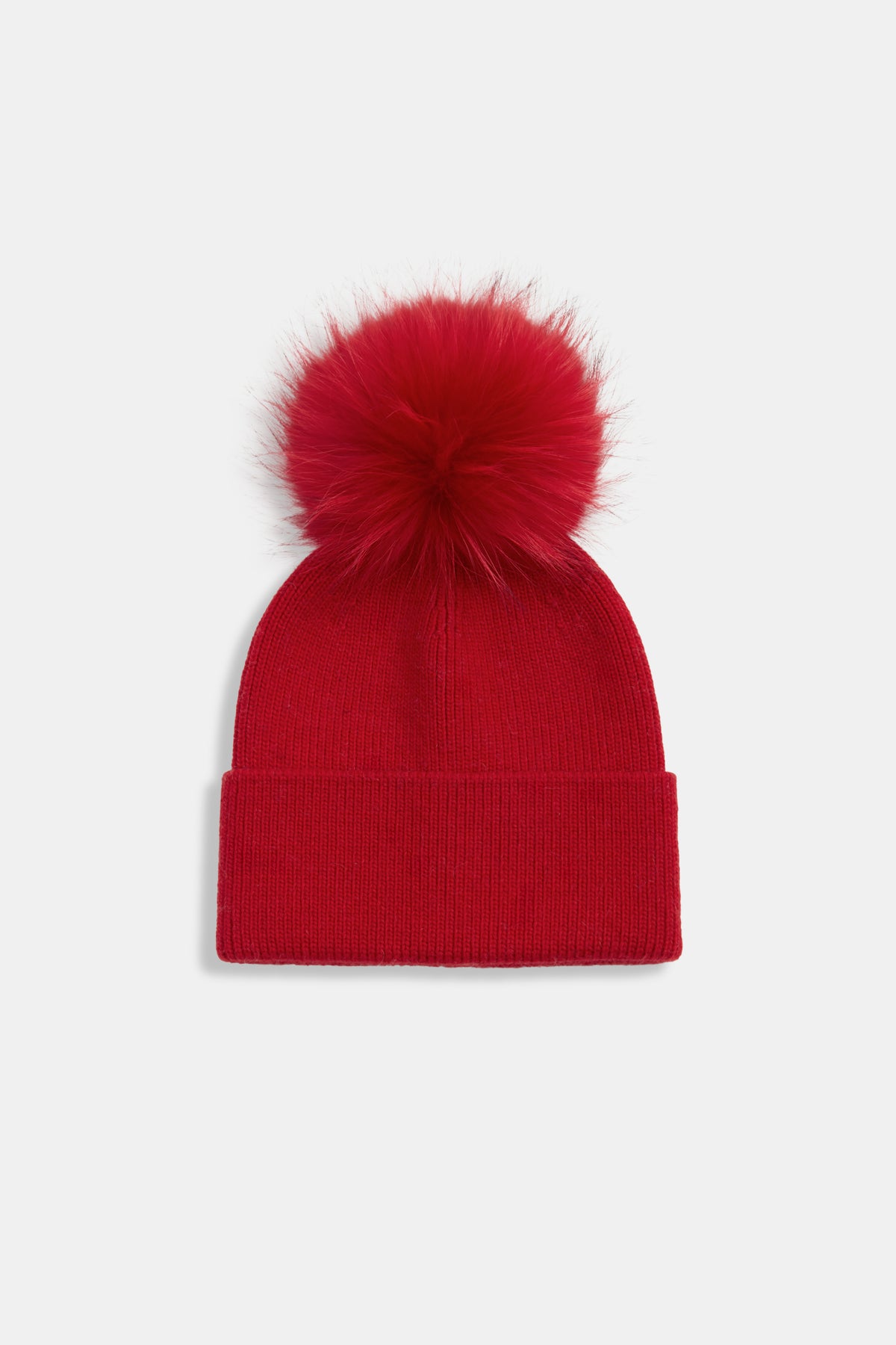 Basic Ribbed Knit Pom Pom Beanie