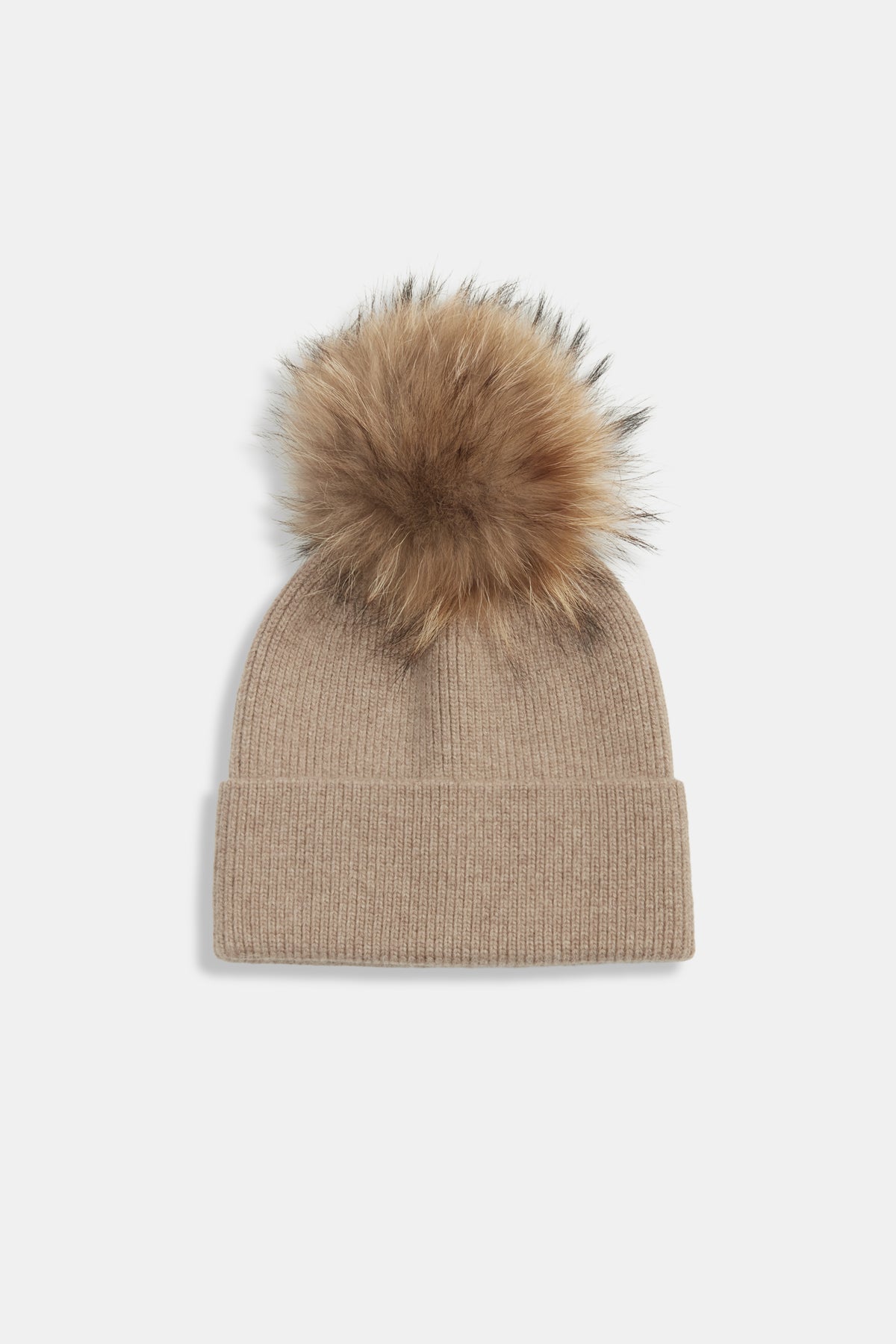 Basic Ribbed Knit Pom Pom Beanie