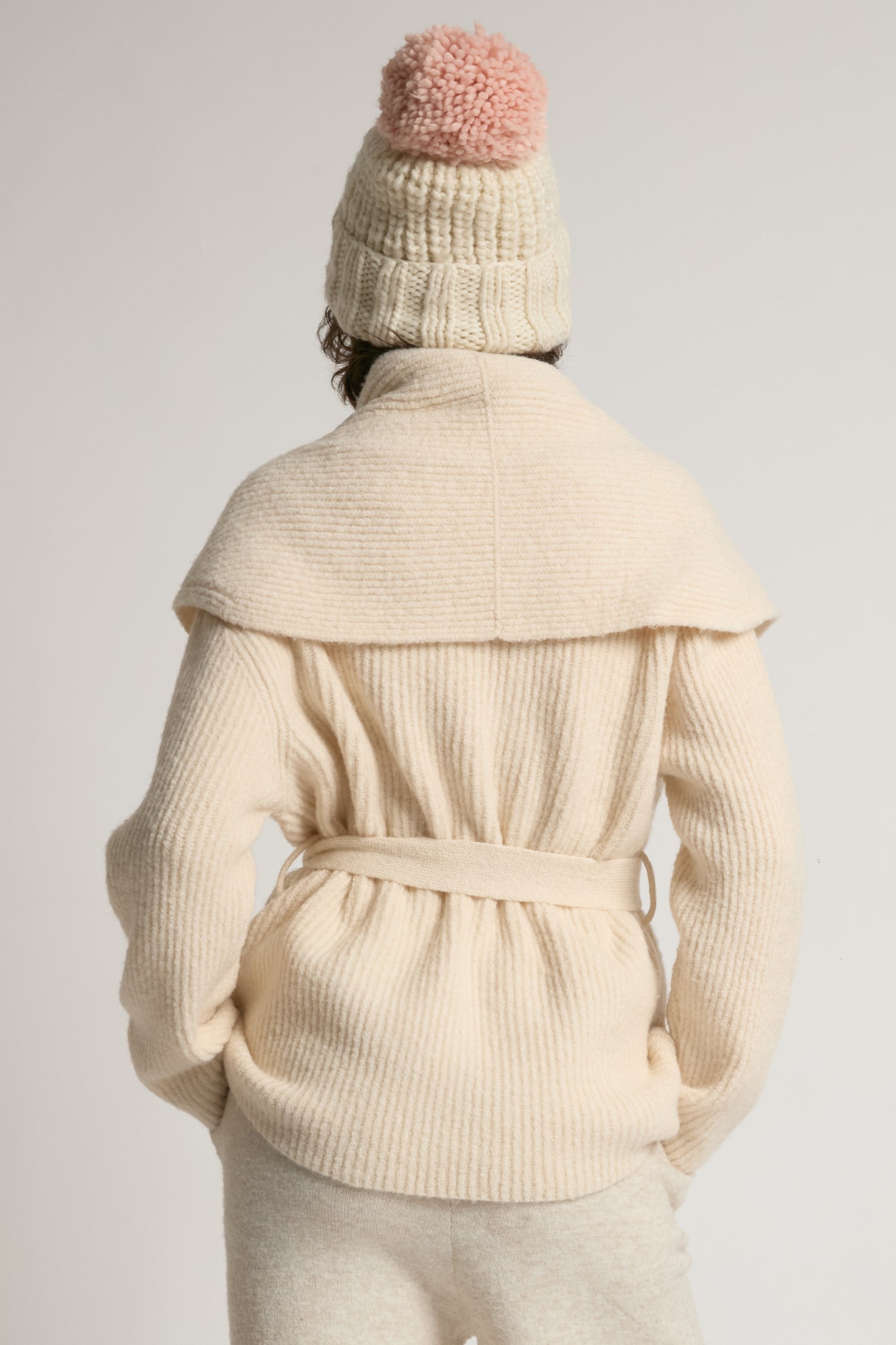 Hand-Knitted Cotton Candy Pompom Hat