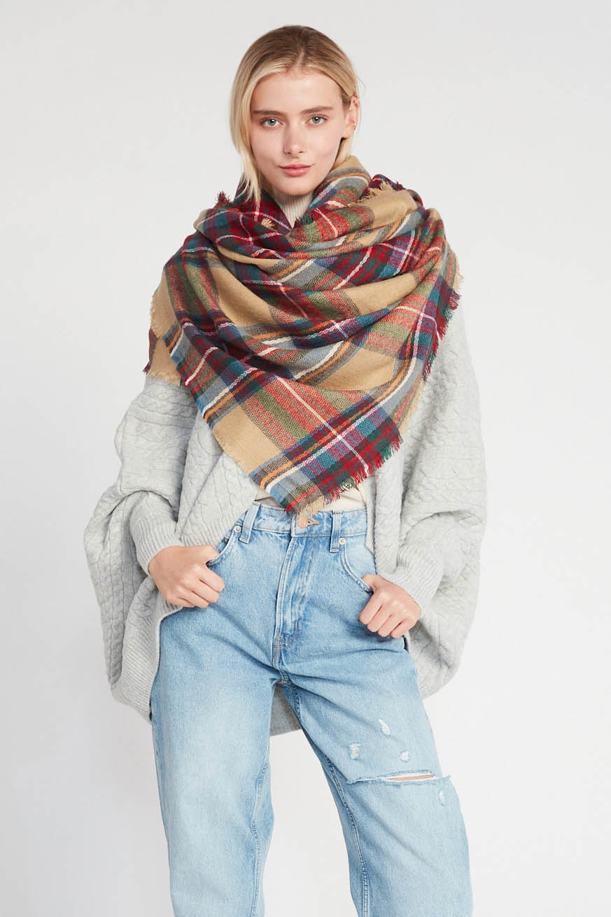Plaid Blanket Scarf