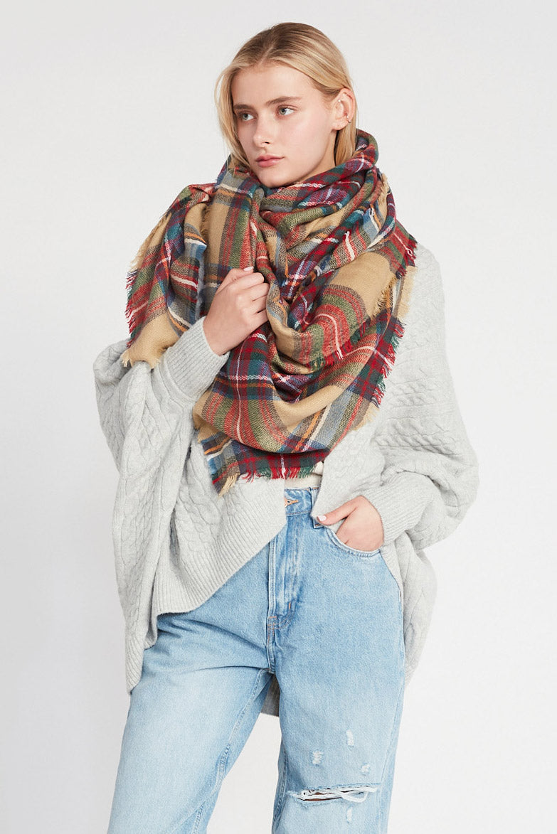 Plaid Blanket Scarf