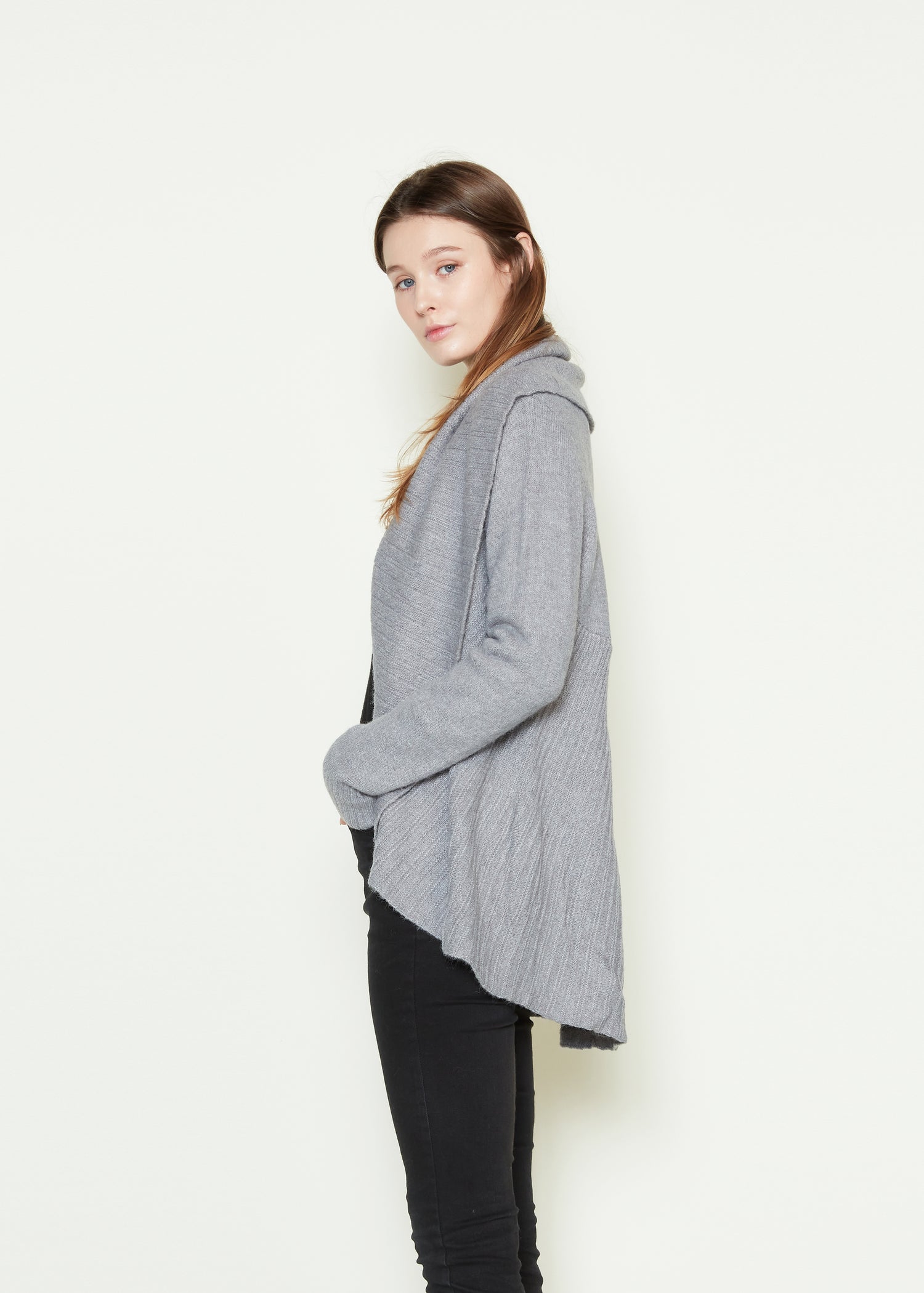 Heather Pleats Shawl Cardigan