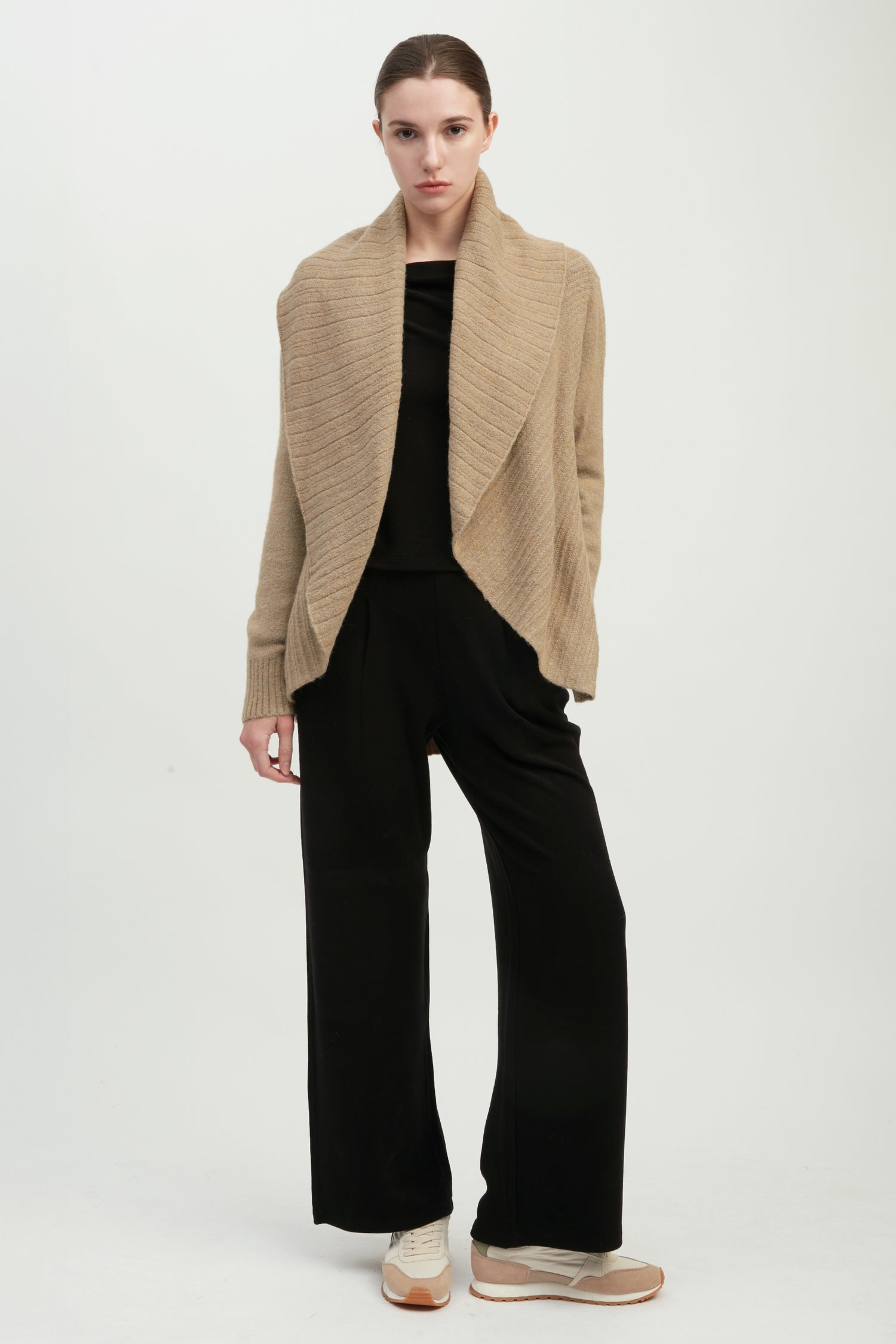 Heather Pleats Shawl Cardigan