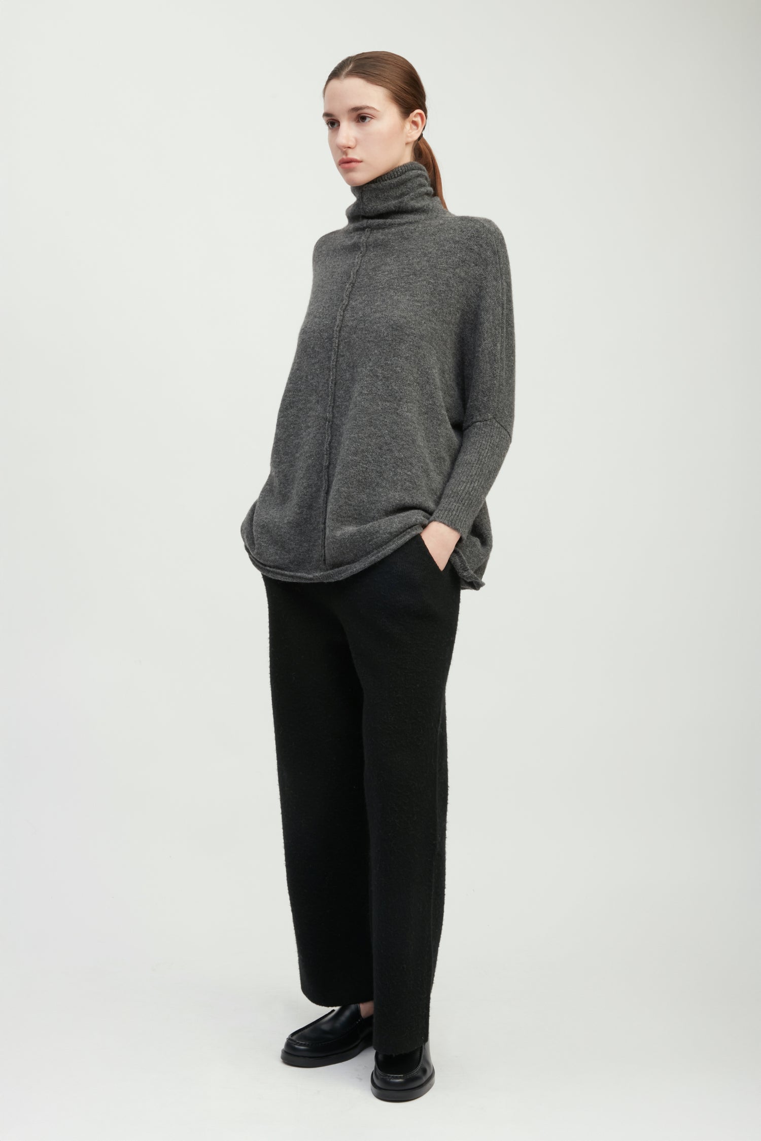 Seam Turtleneck Soft Sweater