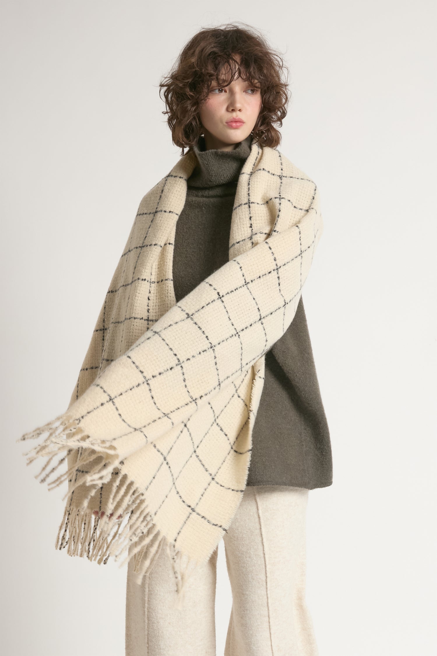 Windowpane Blanket Scarf