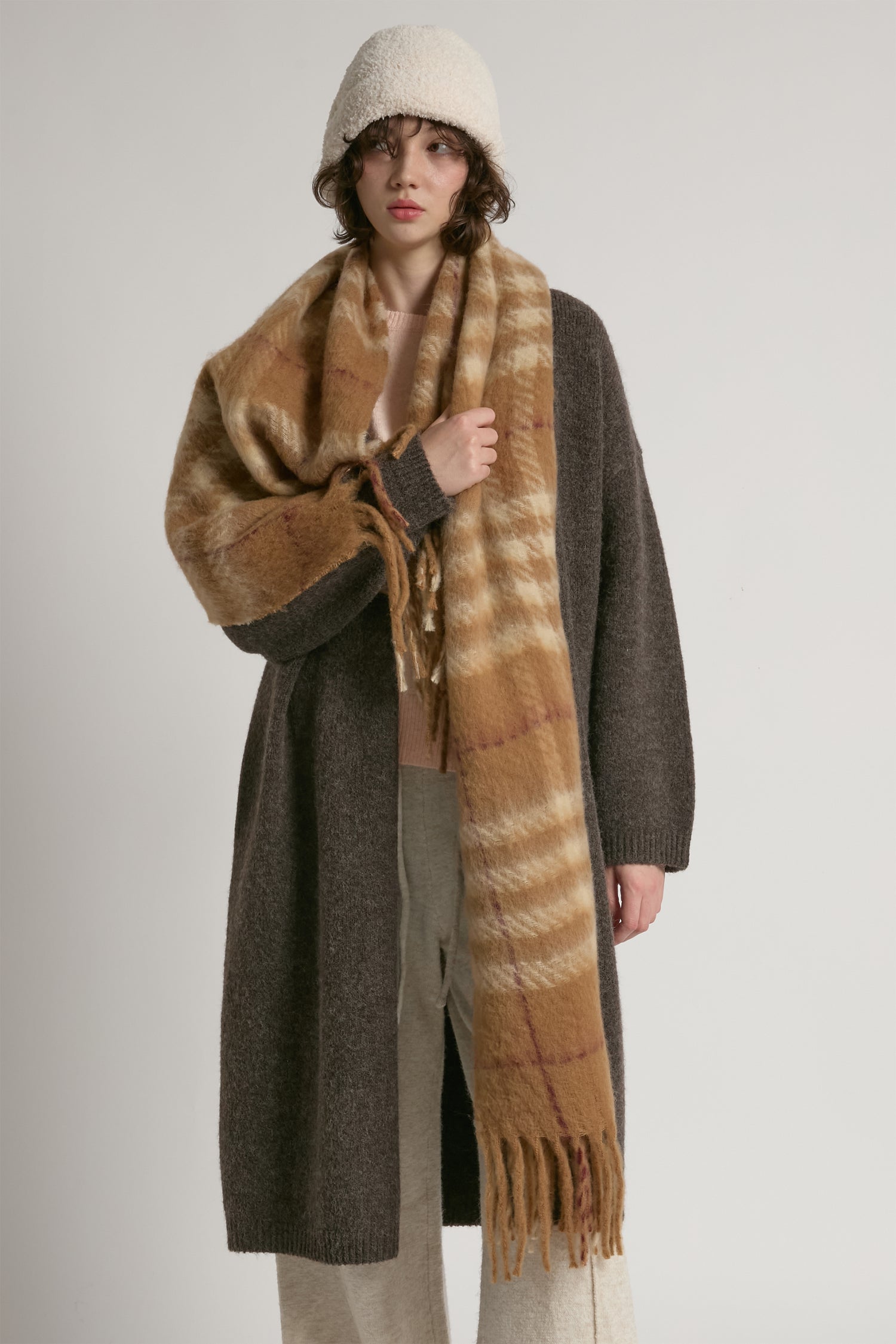 Tartan Check Brushed Scarf