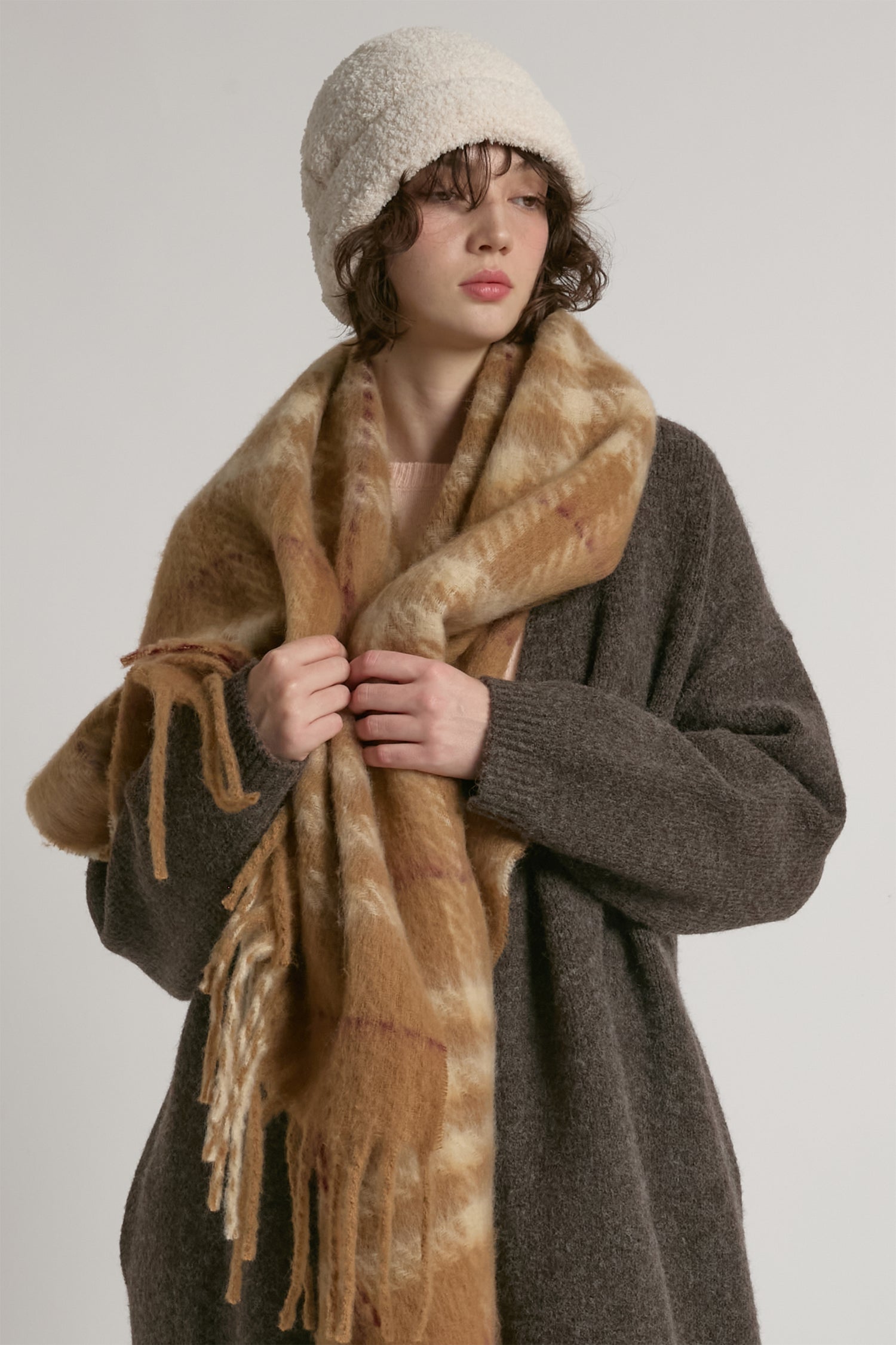 Tartan Check Brushed Scarf