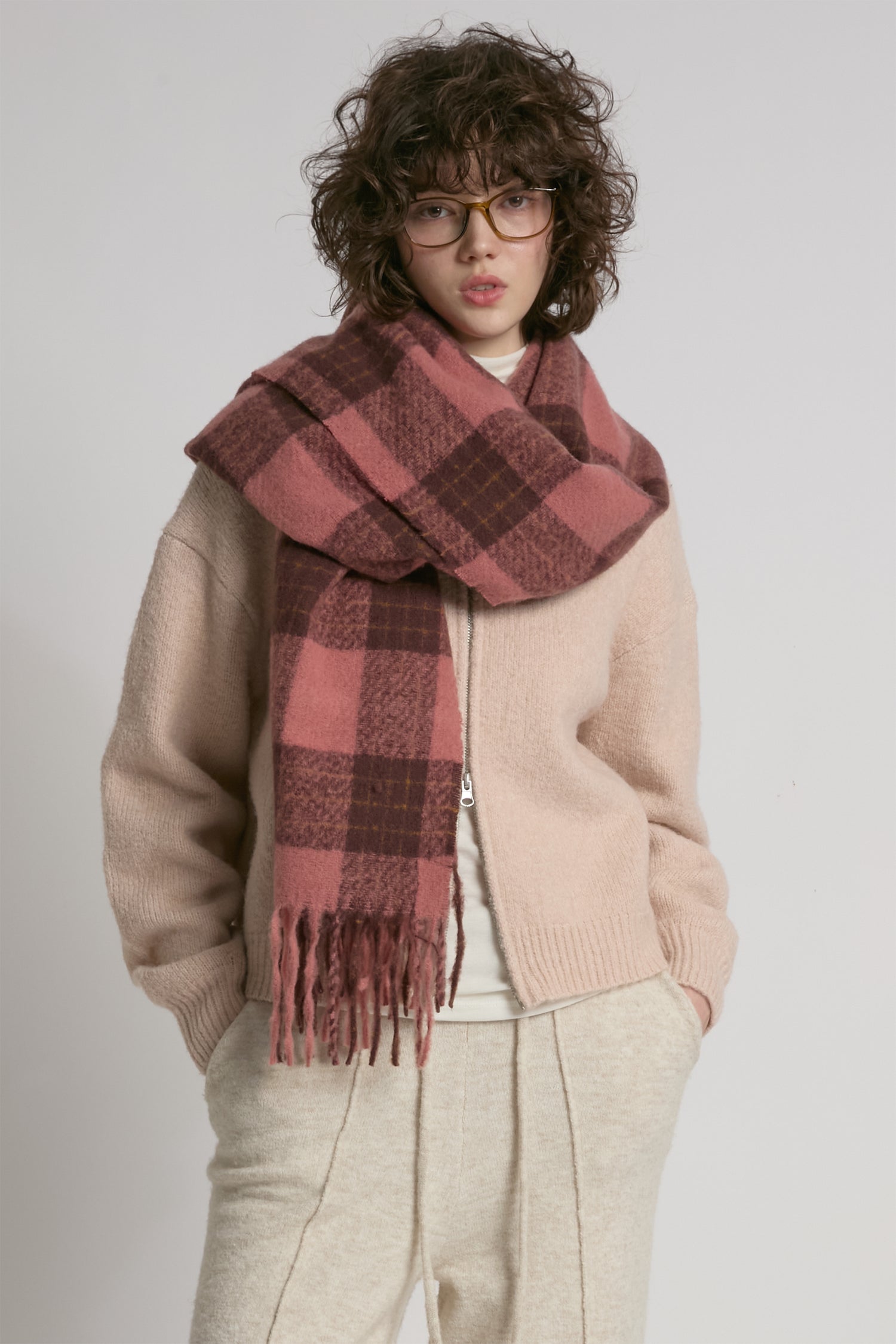 Rosewood Check Scarf