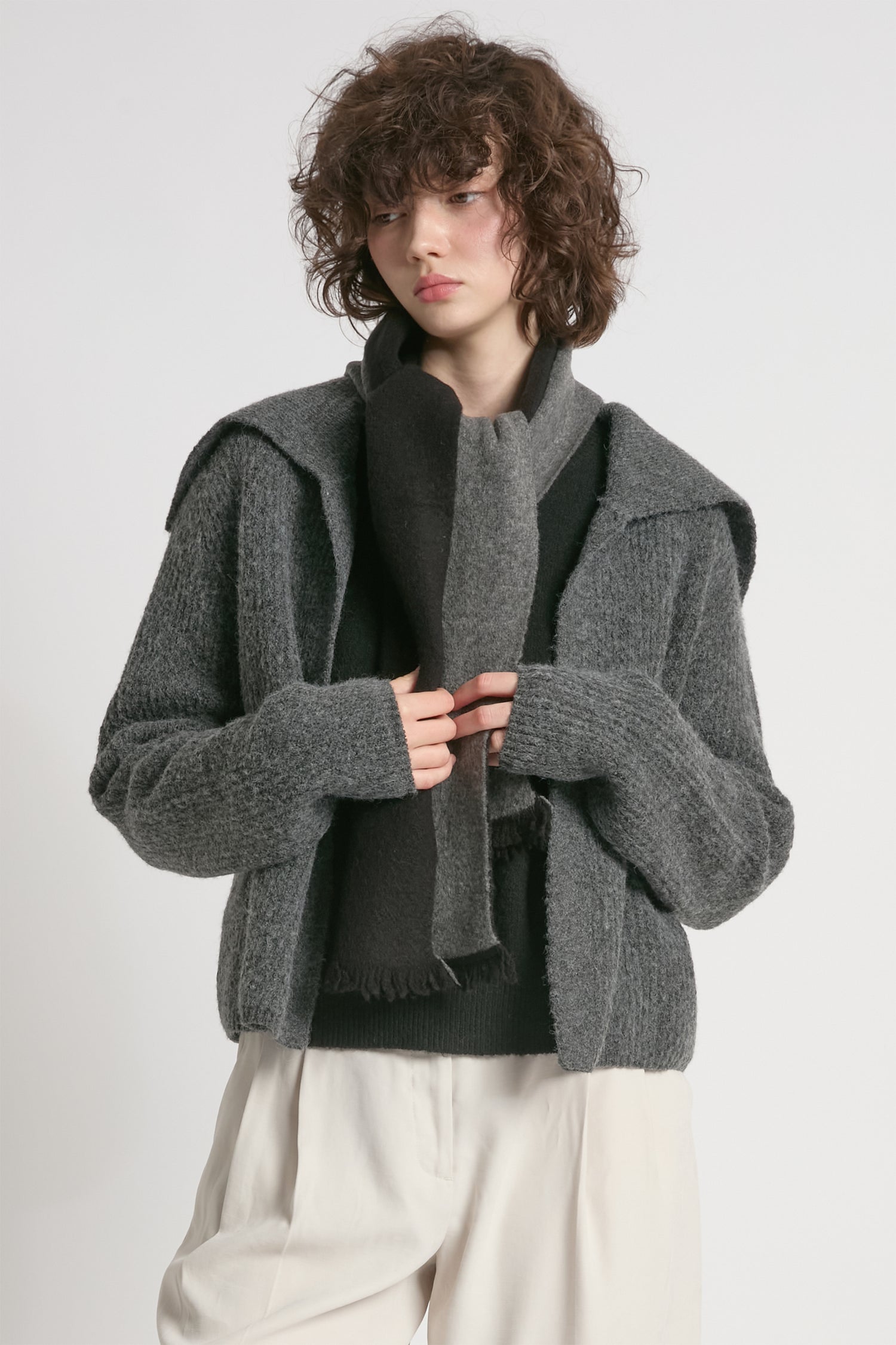 Wool Blend Reversible Scarf