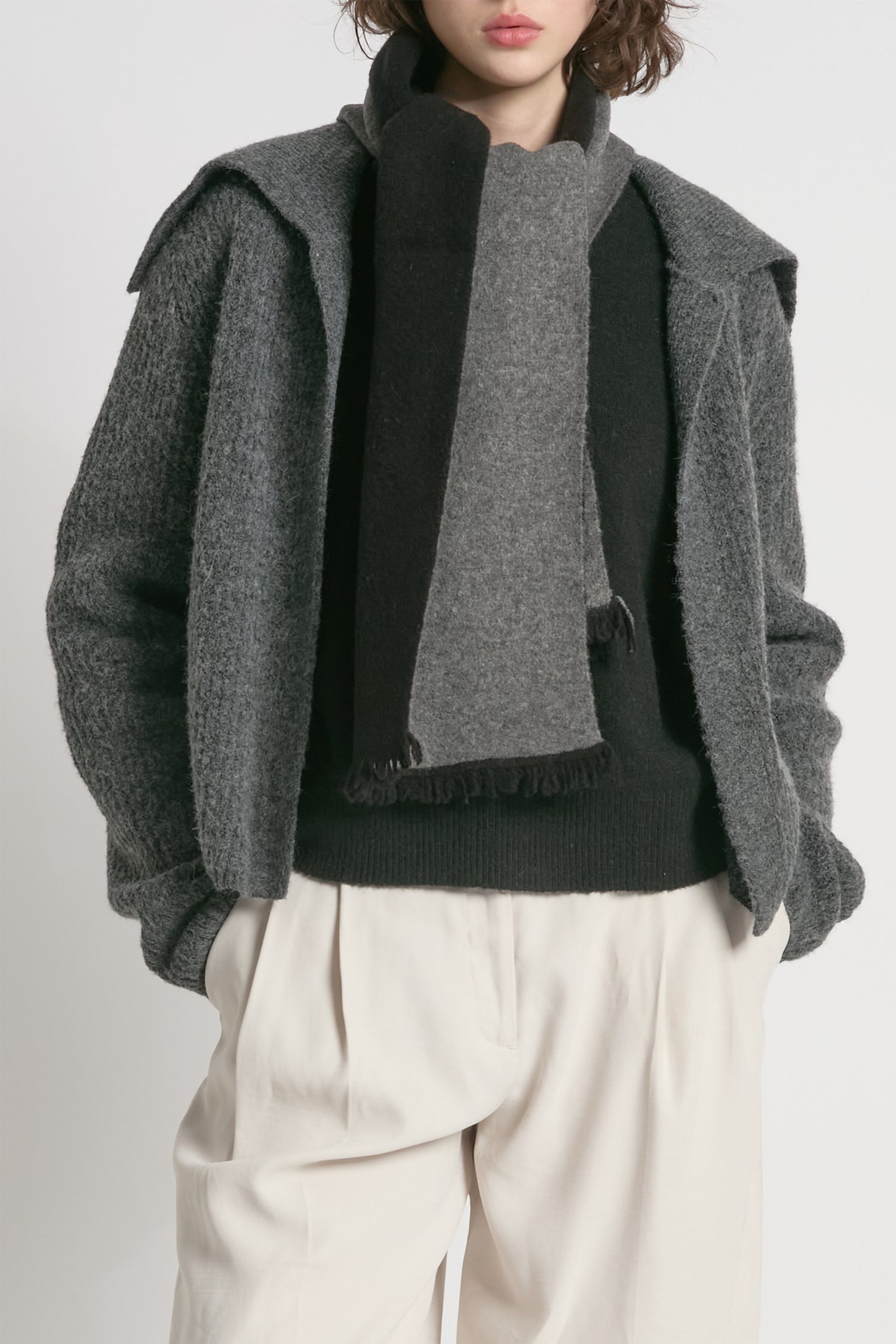 Wool Blend Reversible Scarf