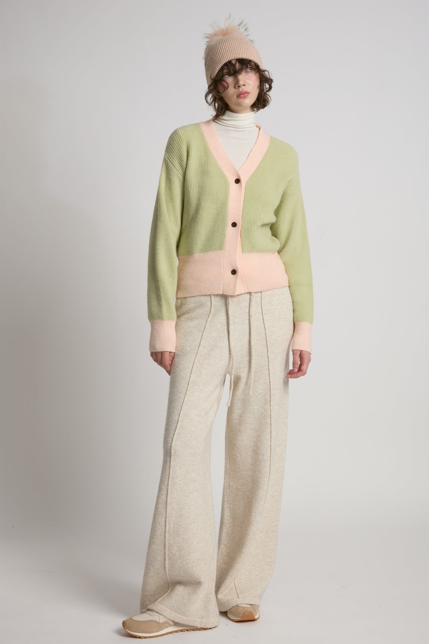 Pastel Color Block Cardigan