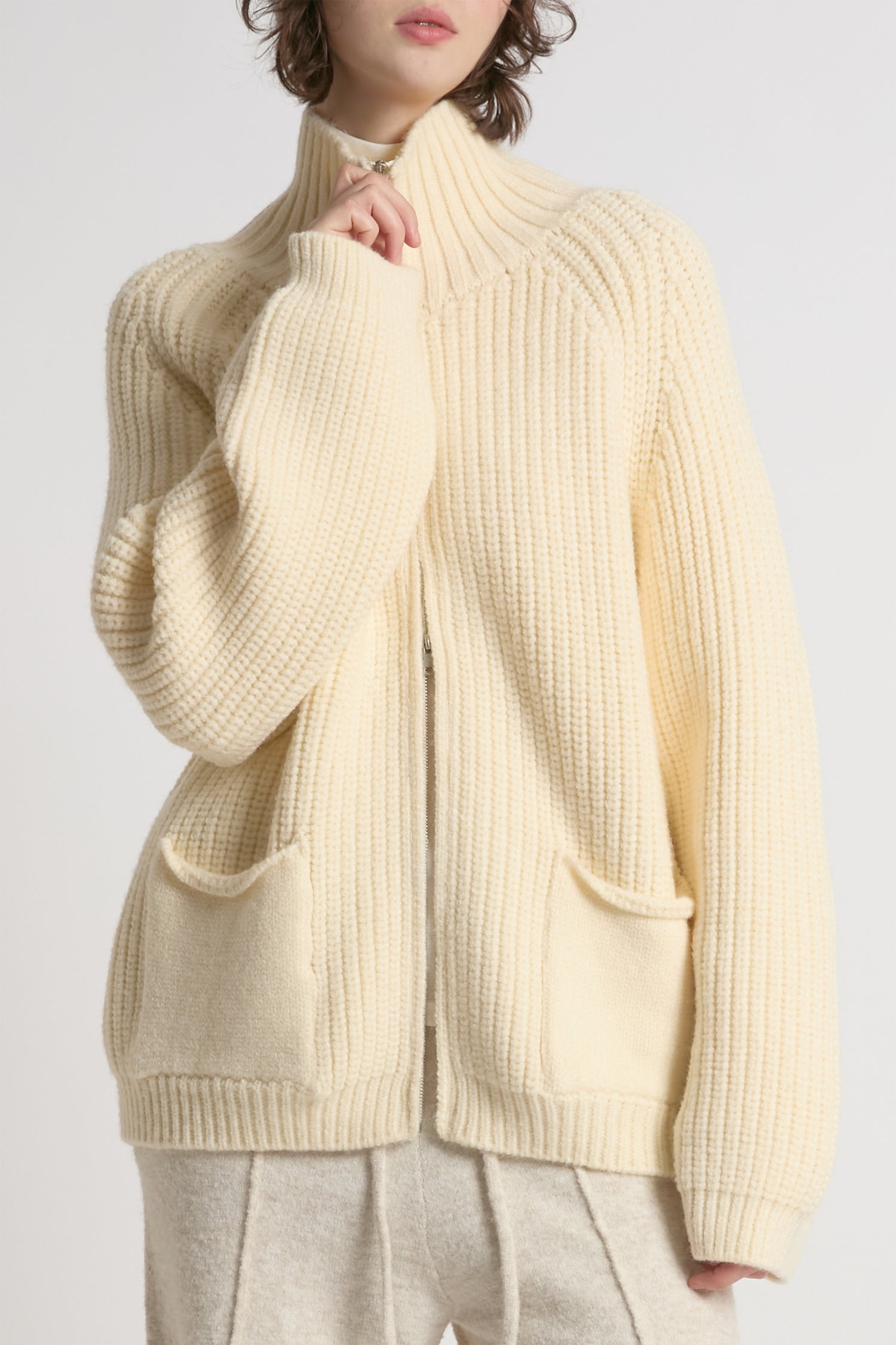 Chunky Zip Cardigan