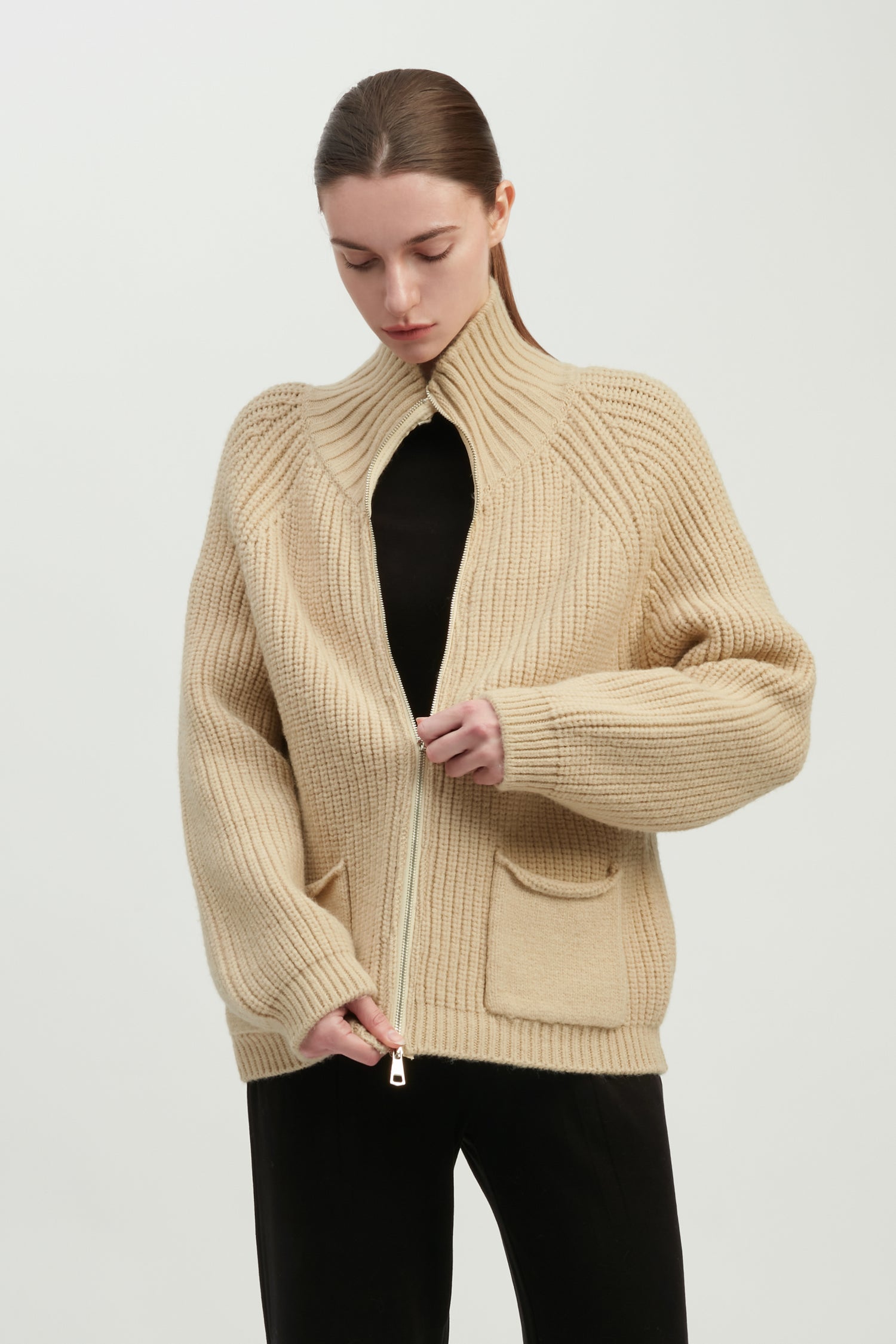 Chunky Zip Cardigan