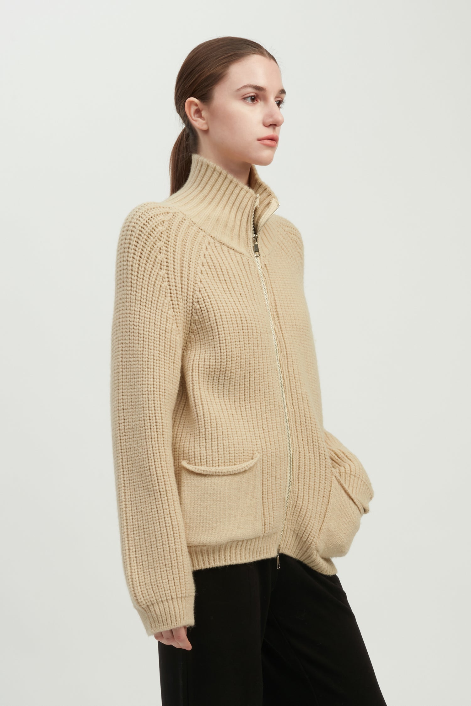 Chunky Zip Cardigan