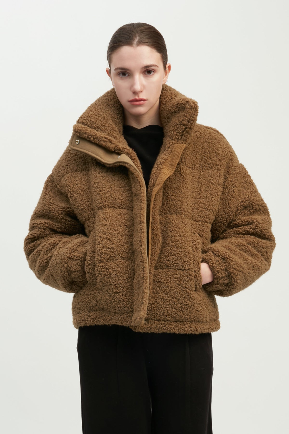 Teddy Bouclé Puffer Jacket