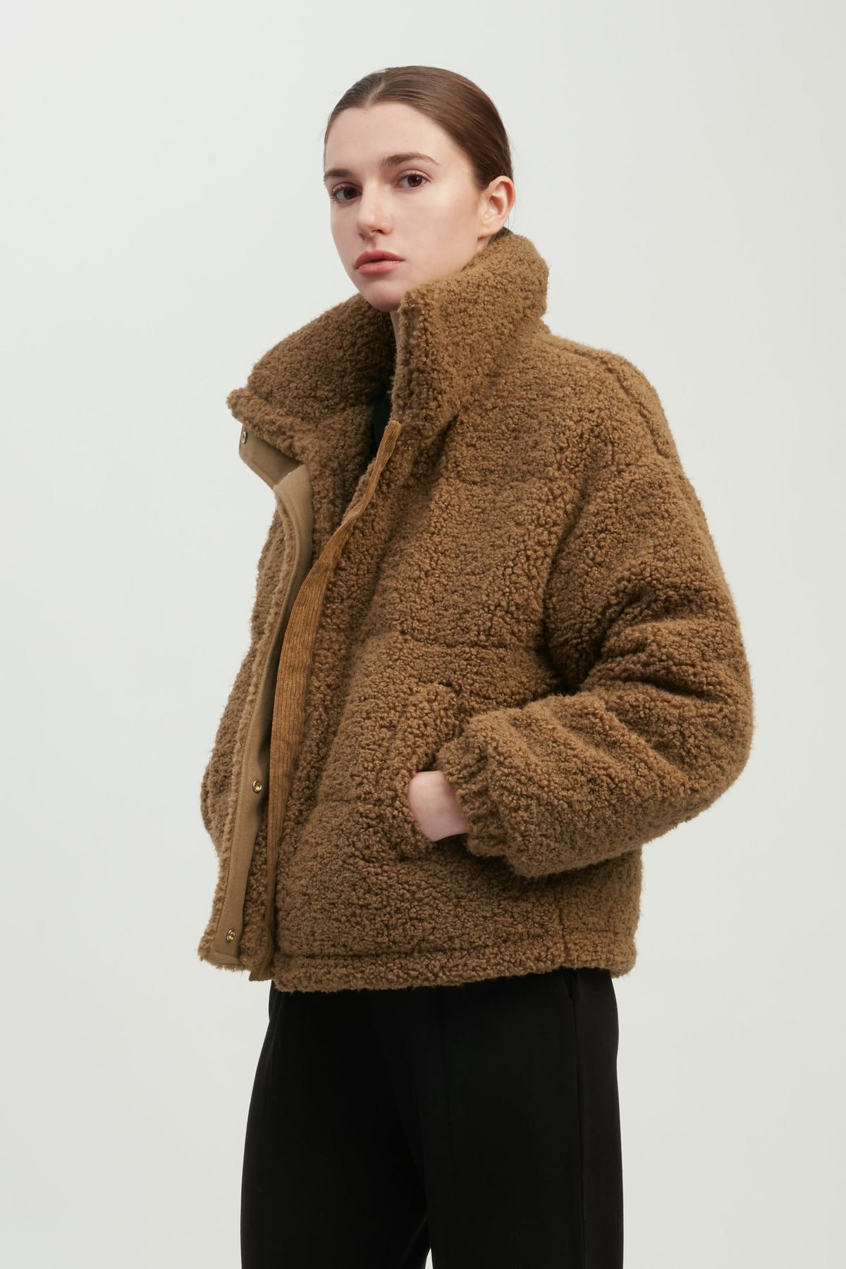 Teddy Bouclé Puffer Jacket