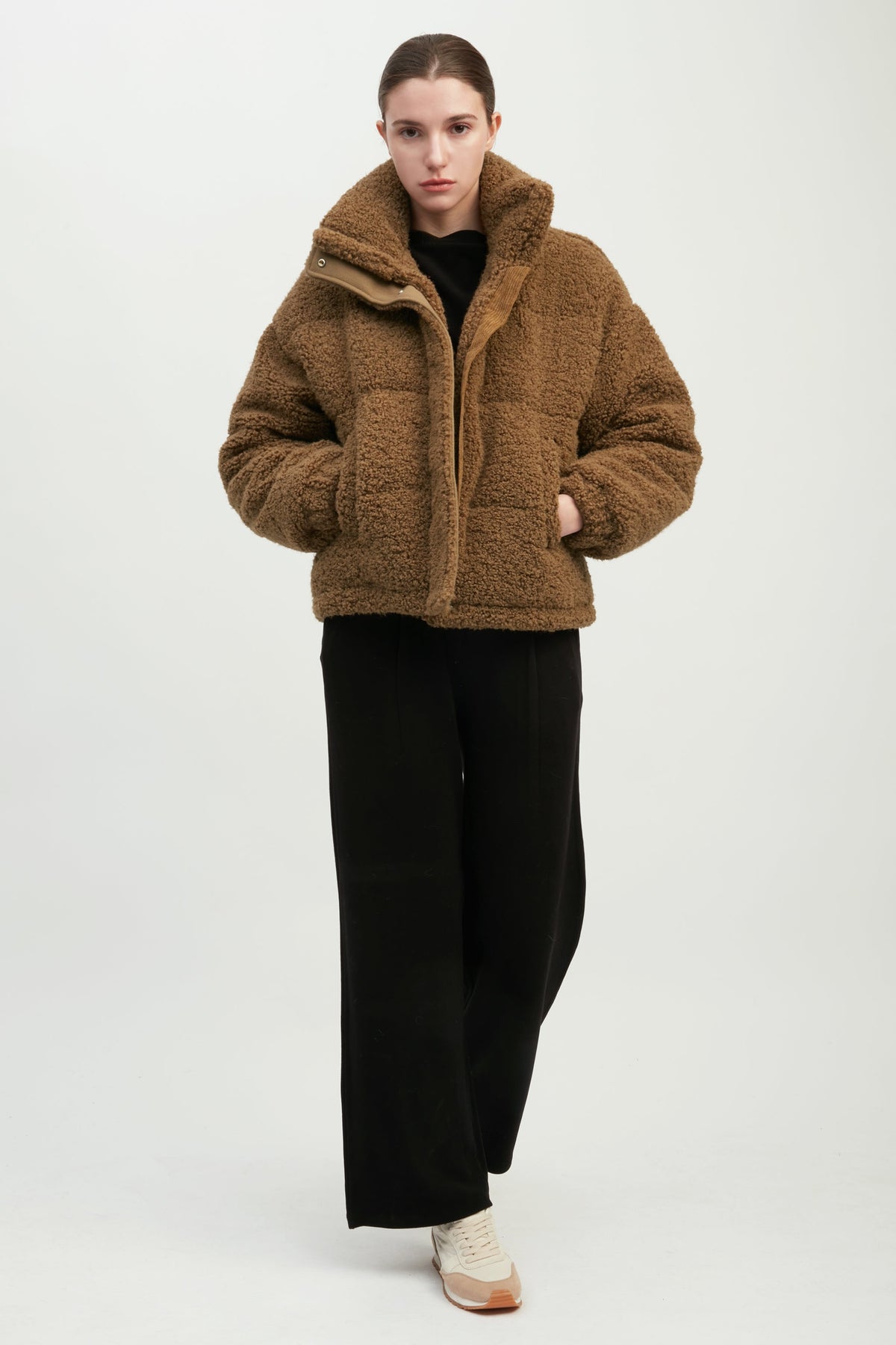 Teddy Bouclé Puffer Jacket