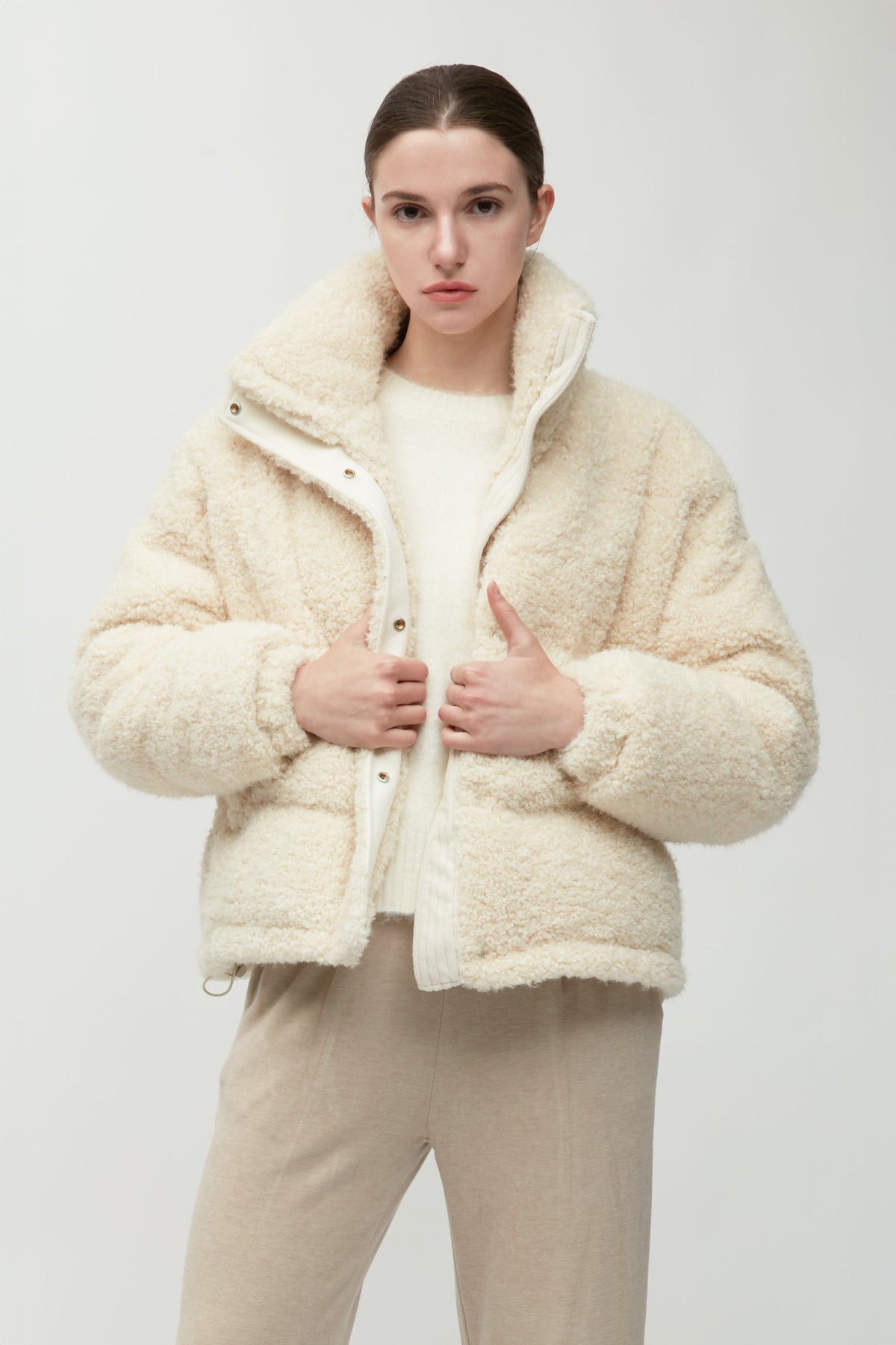 Teddy Bouclé Puffer Jacket
